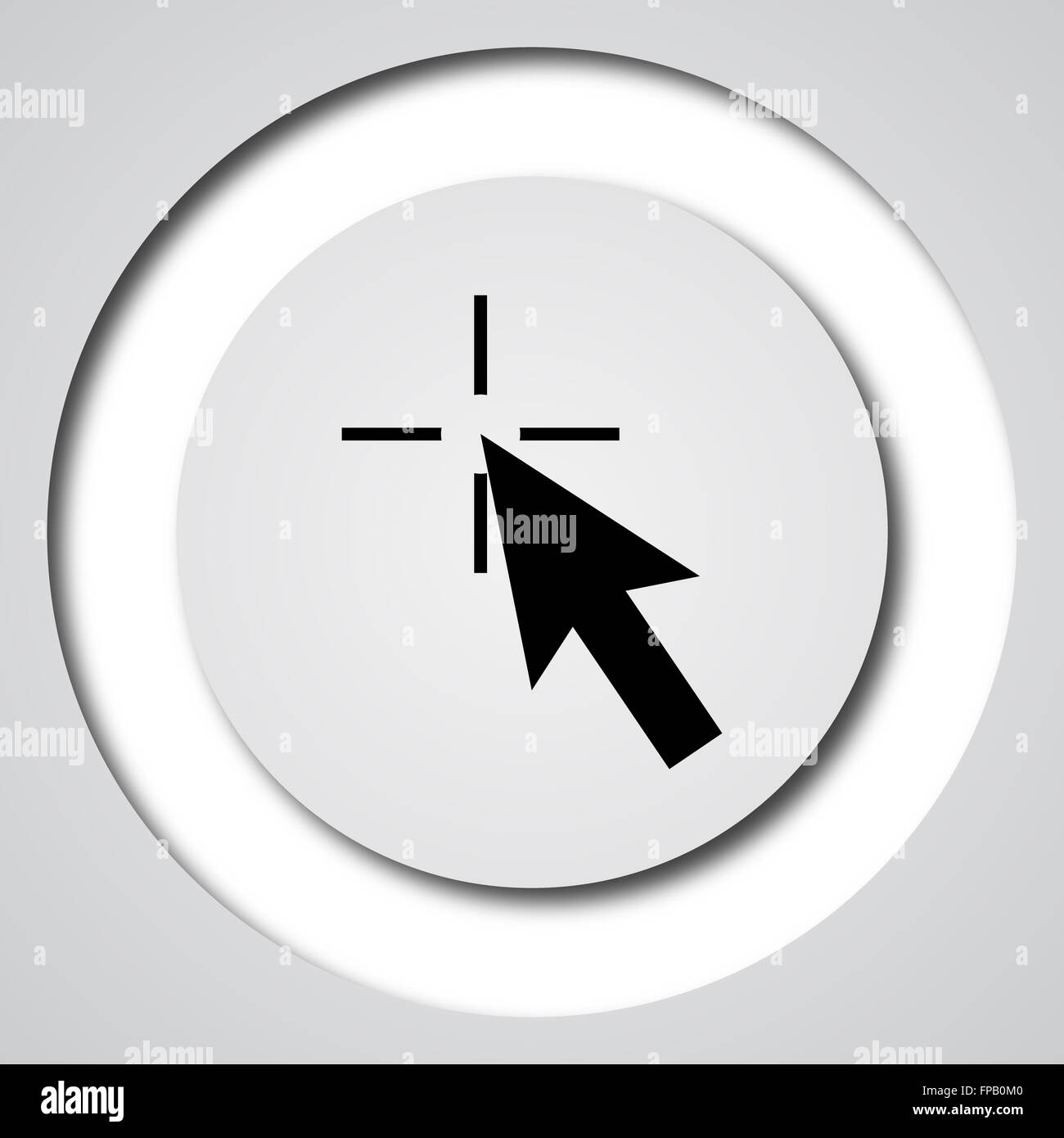 Click here icon. Internet button on white background Stock Photo - Alamy