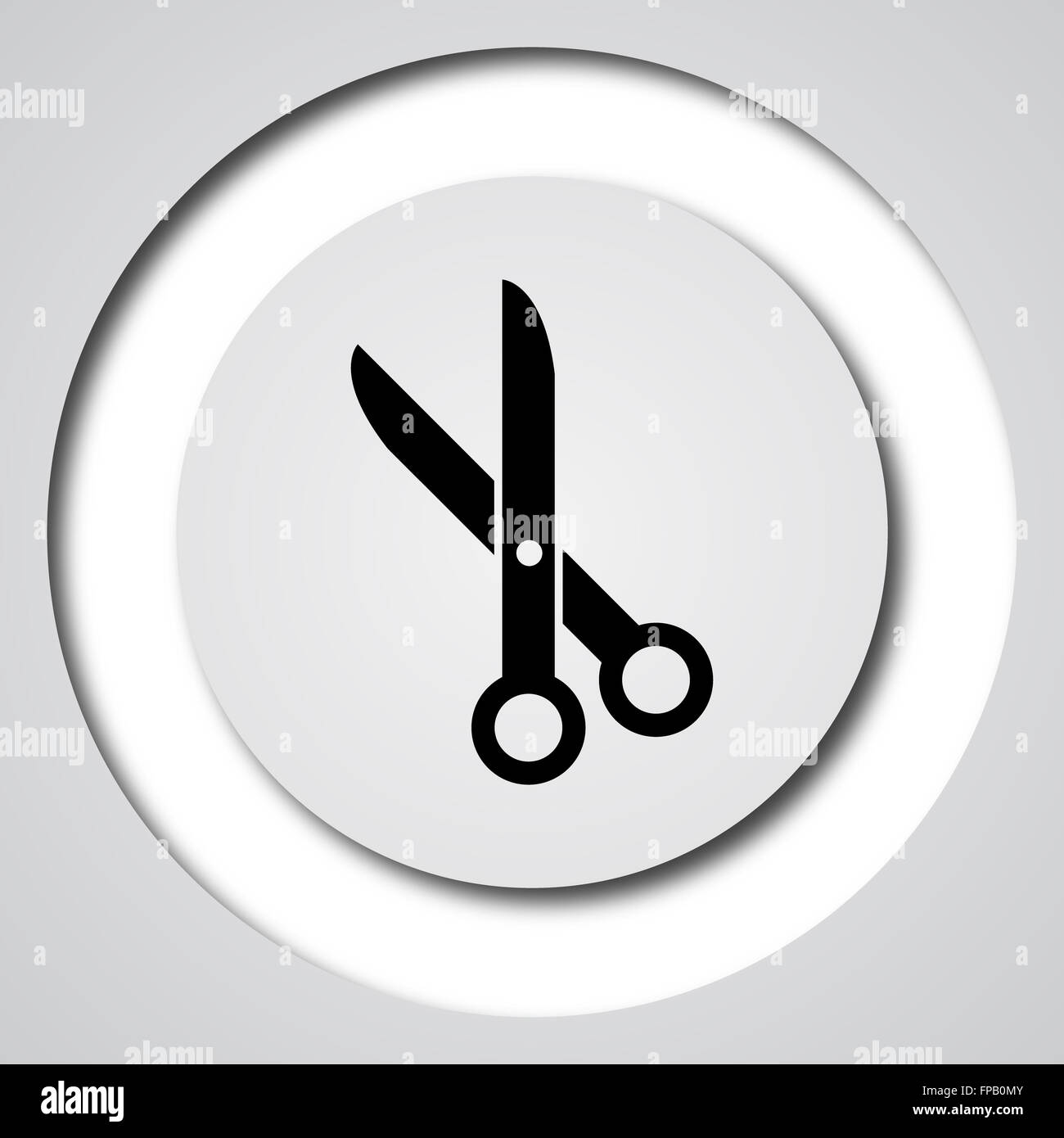 Cut icon. Internet button on white background Stock Photo - Alamy
