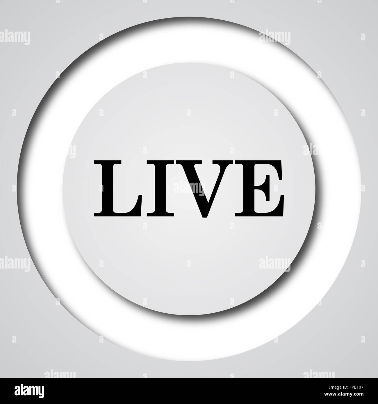 Live icon. Internet button on white background Stock Photo - Alamy