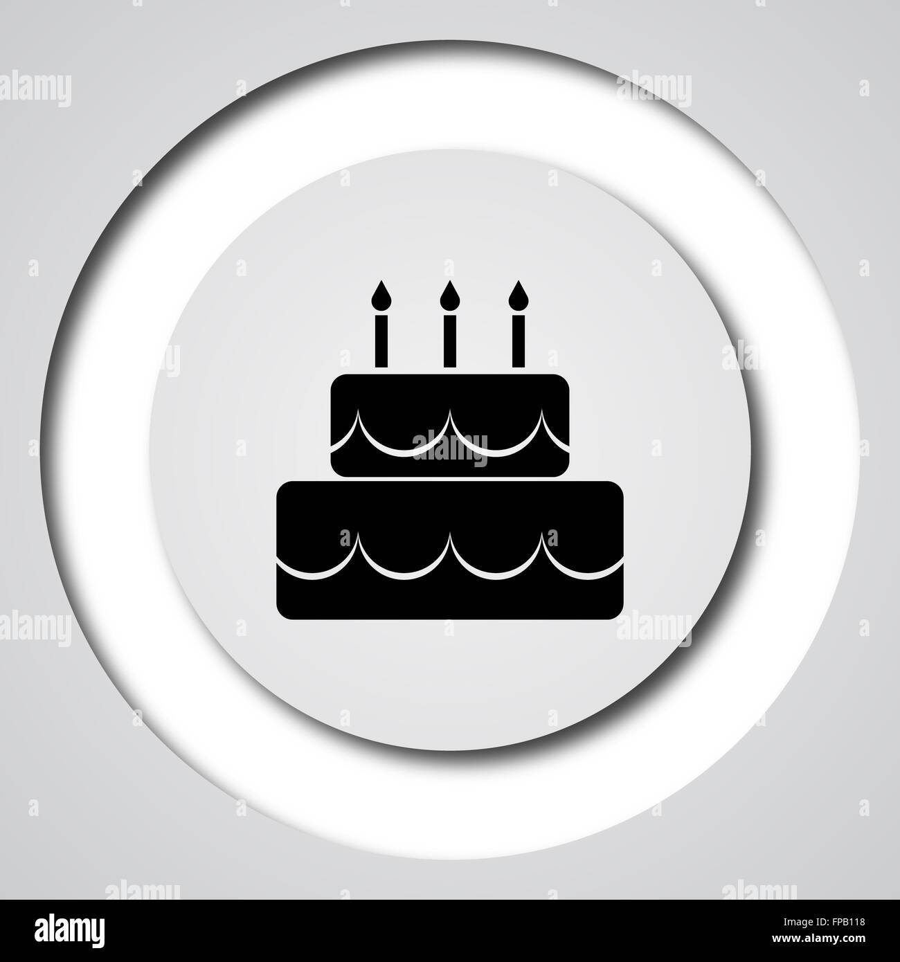 Cake icon. Internet button on white background Stock Photo - Alamy