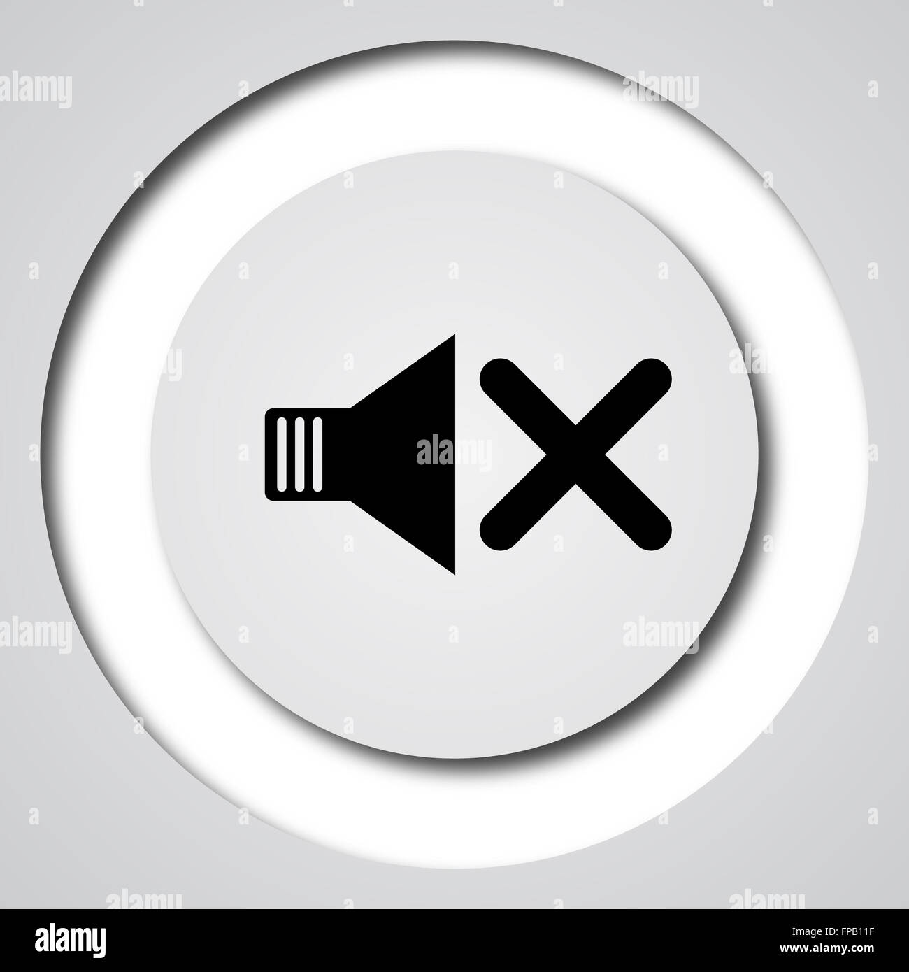 No sound icon. Internet button on white background Stock Photo - Alamy
