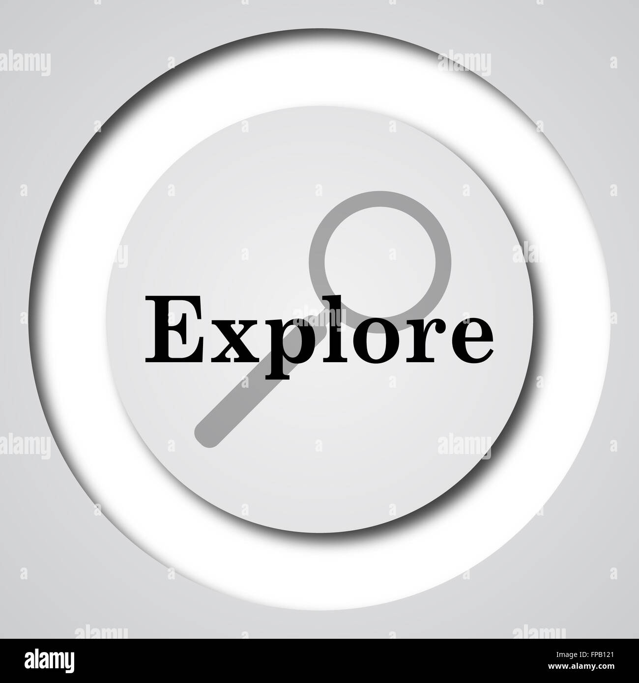 Explore icon. Internet button on white background Stock Photo - Alamy