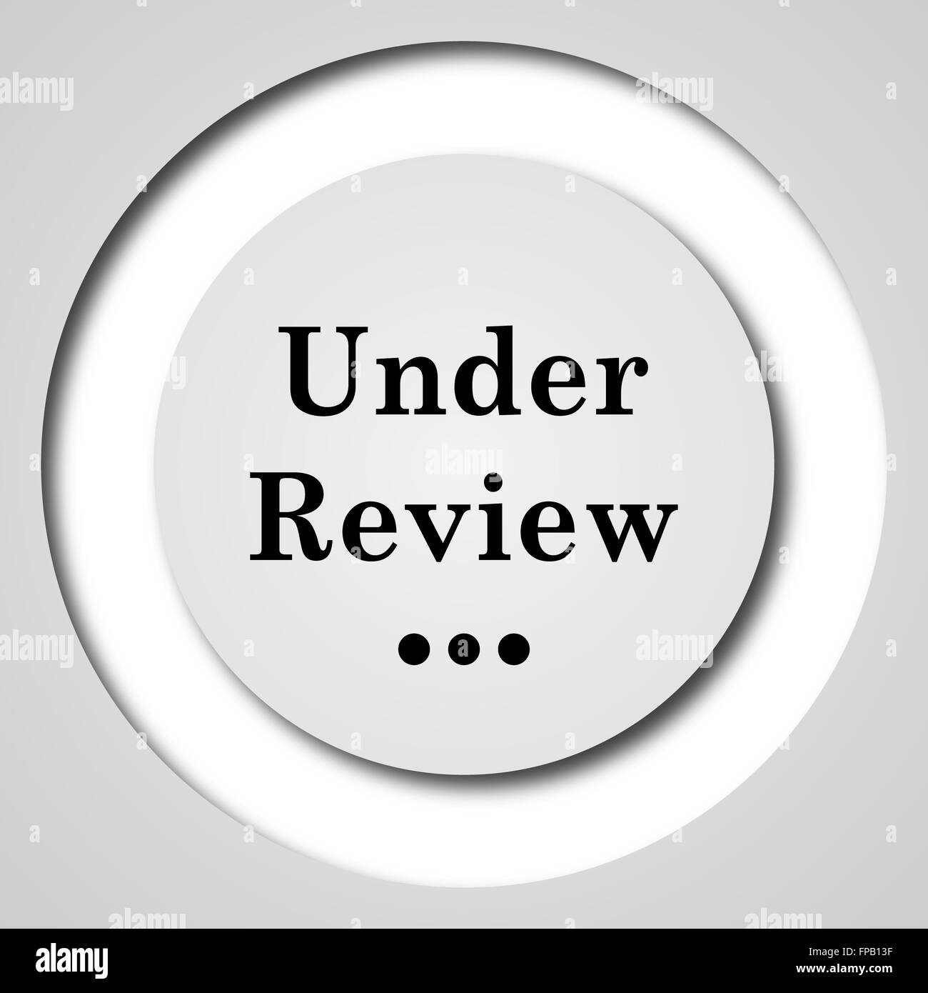 Under review icon. Internet button on white background Stock Photo - Alamy