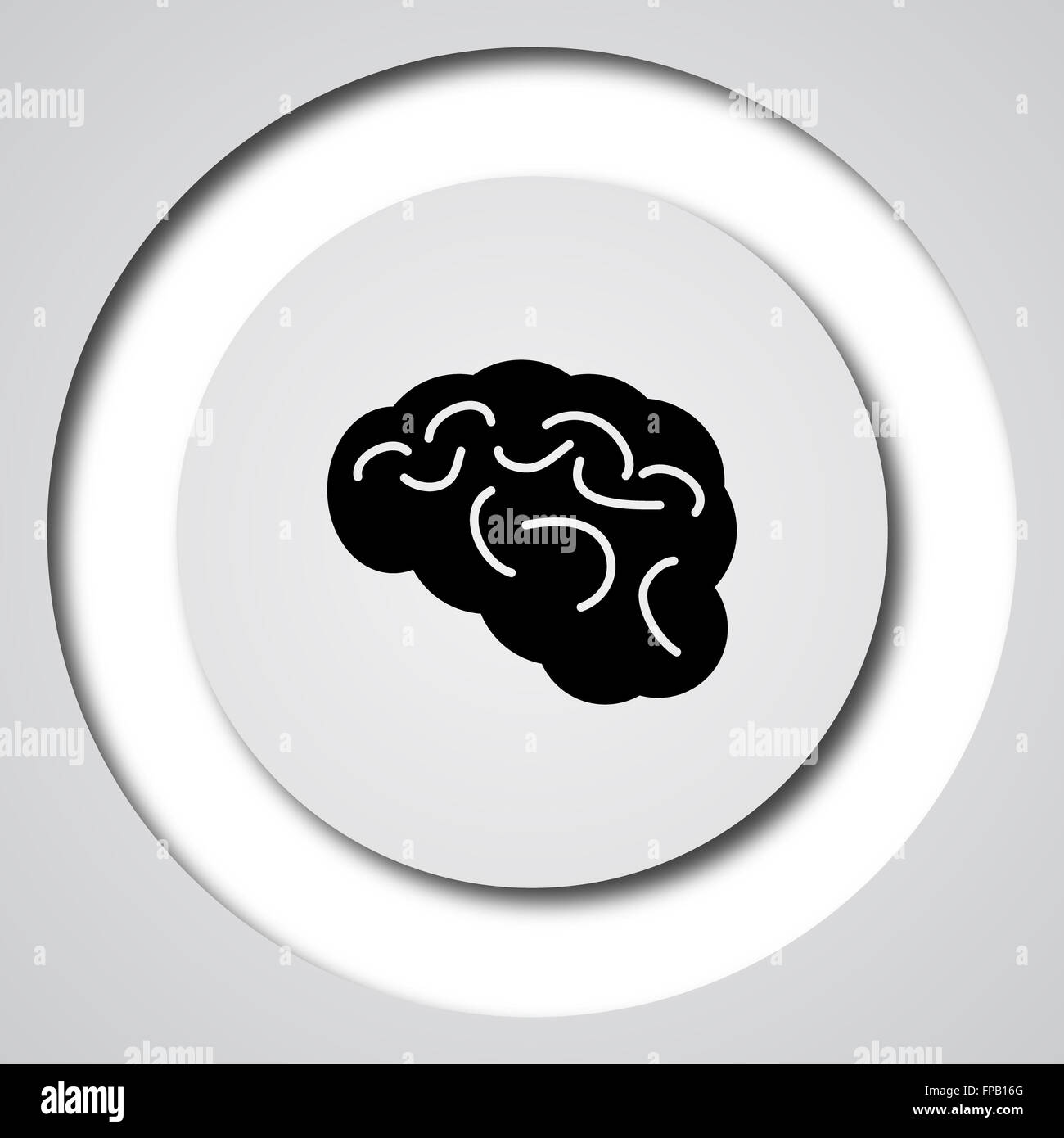 Brain icon. Internet button on white background Stock Photo - Alamy