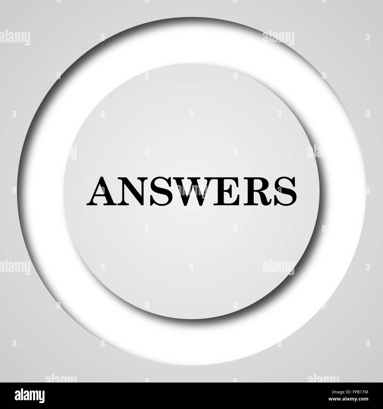 Answers icon. Internet button on white background Stock Photo - Alamy