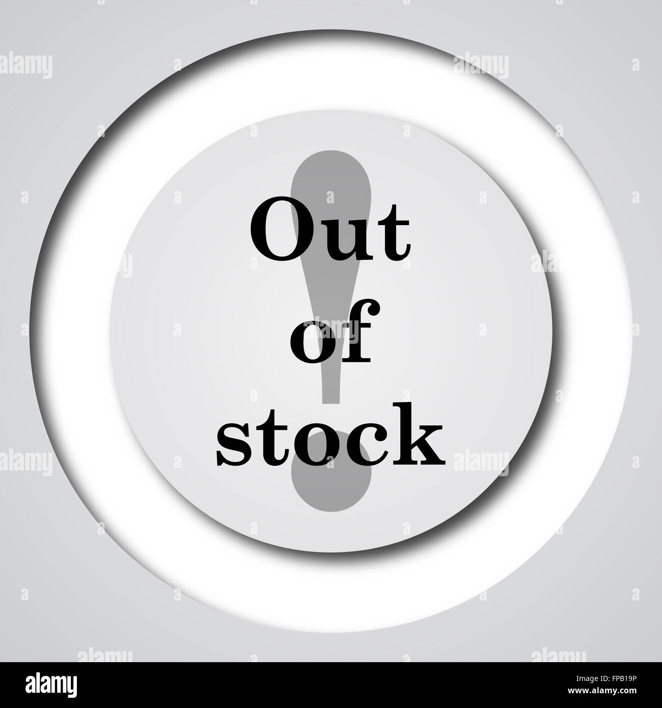 Out of stock icon. Internet button on white background Stock Photo - Alamy