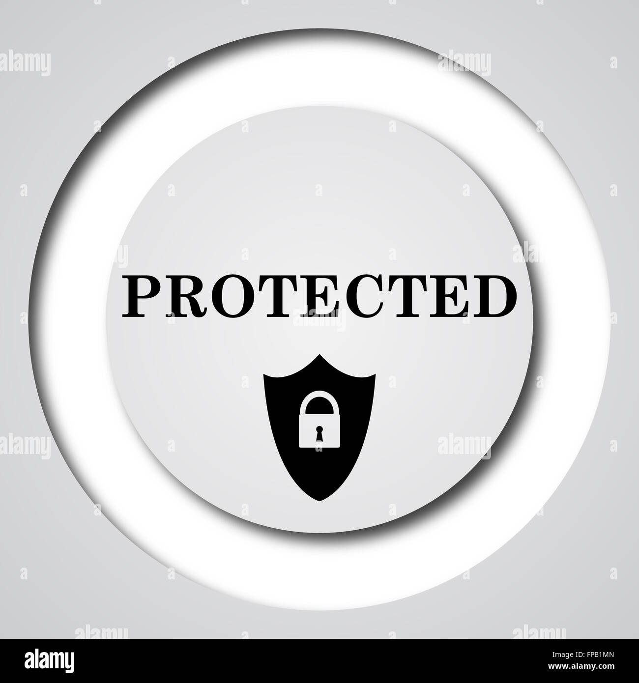Protected icon. Internet button on white background Stock Photo - Alamy