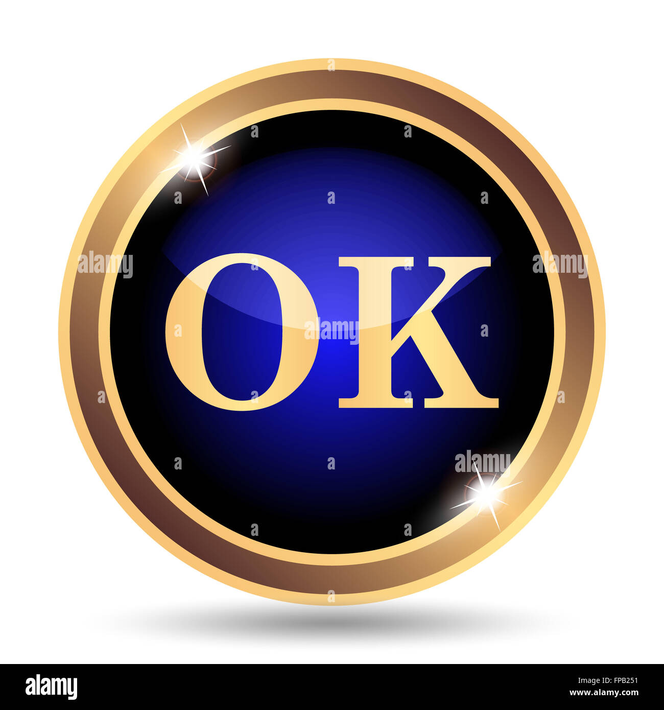 OK icon. Internet button on white background Stock Photo - Alamy