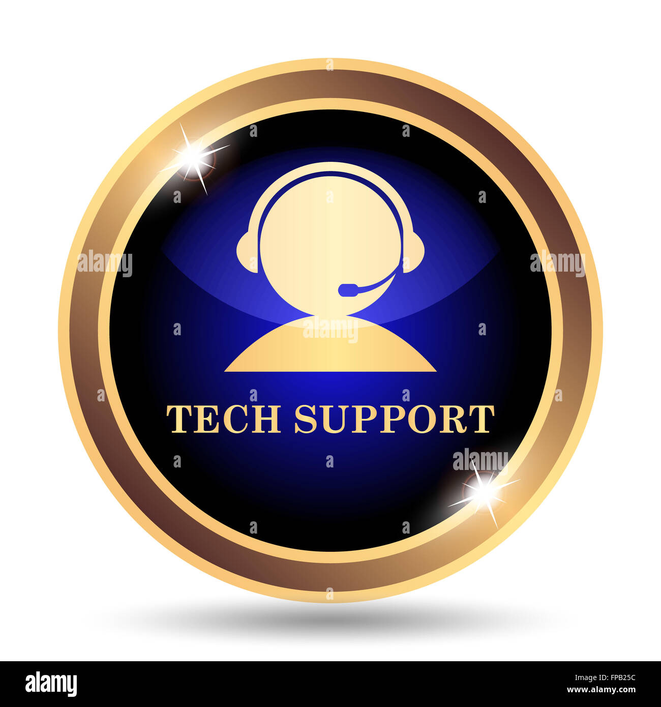 Tech support icon. Internet button on white background Stock Photo - Alamy