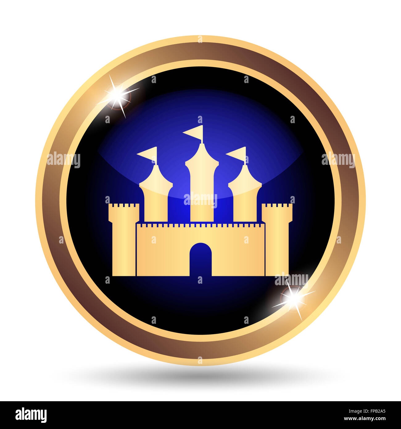 Castle icon. Internet button on white background Stock Photo - Alamy