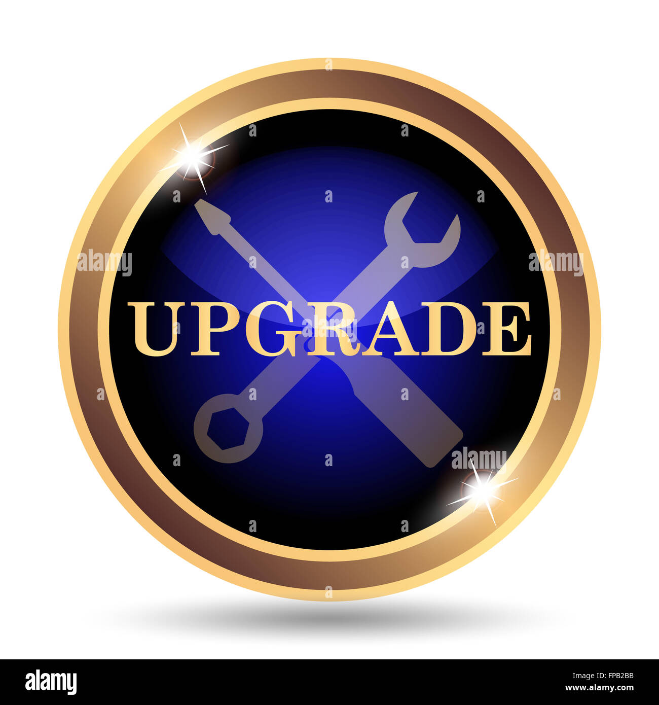 Upgrade icon. Internet button on white background Stock Photo - Alamy
