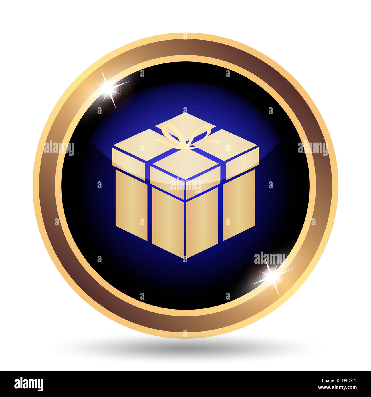 Gift icon. Internet button on white background Stock Photo - Alamy