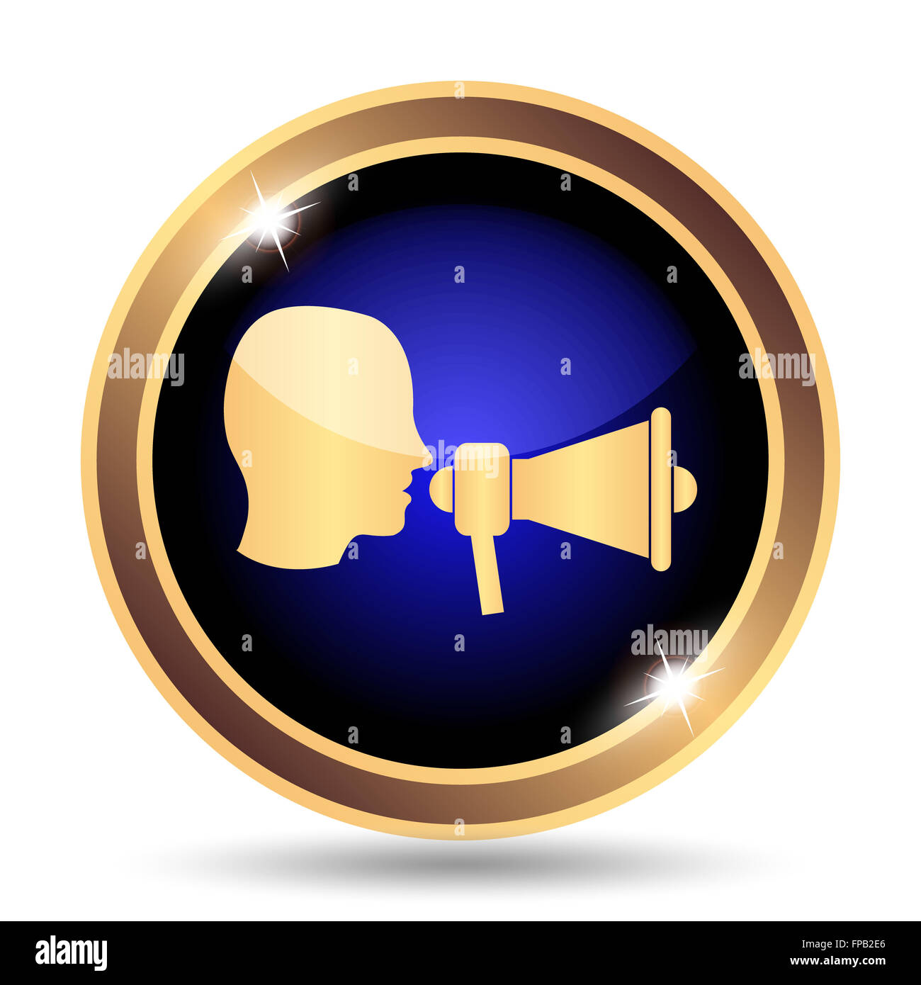 Megaphone icon. Internet button on white background Stock Photo - Alamy