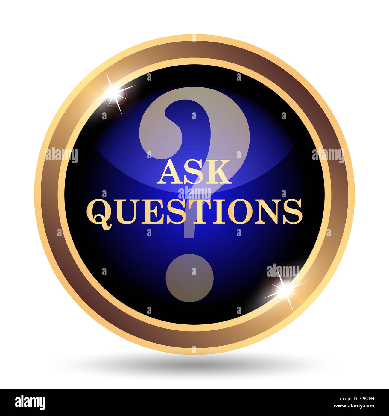 Ask questions icon. Internet button on white background Stock Photo - Alamy