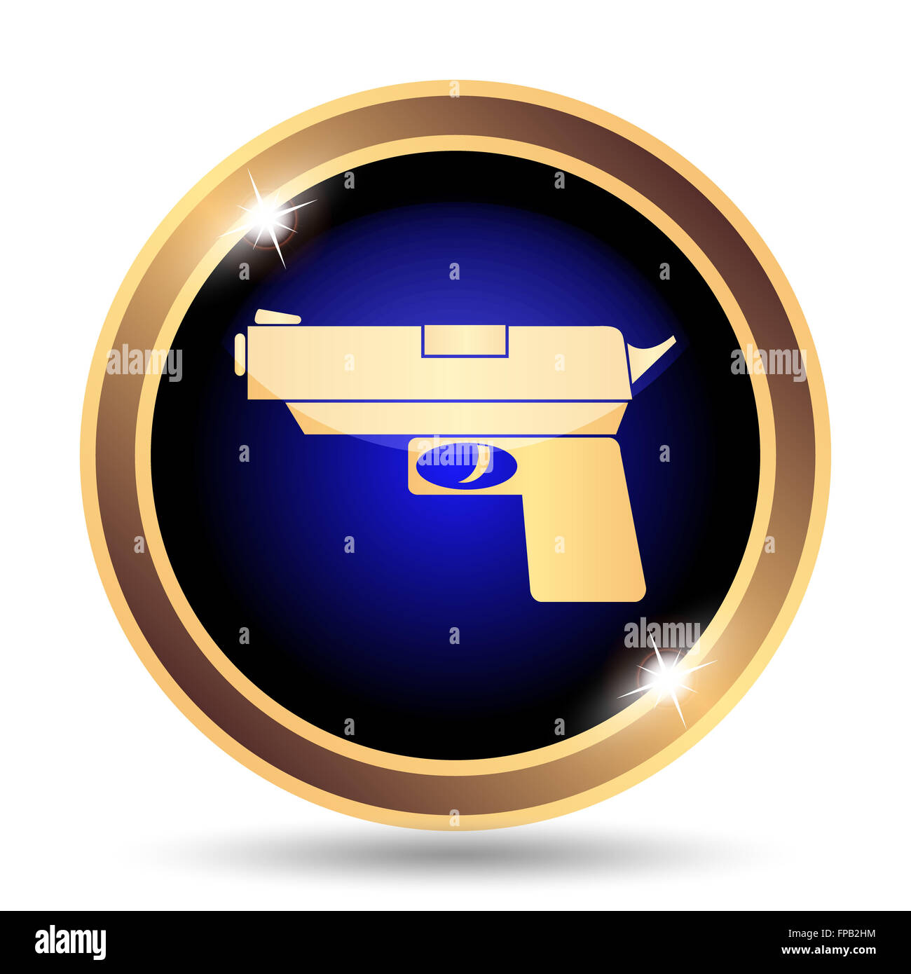 Gun icon. Internet button on white background Stock Photo - Alamy