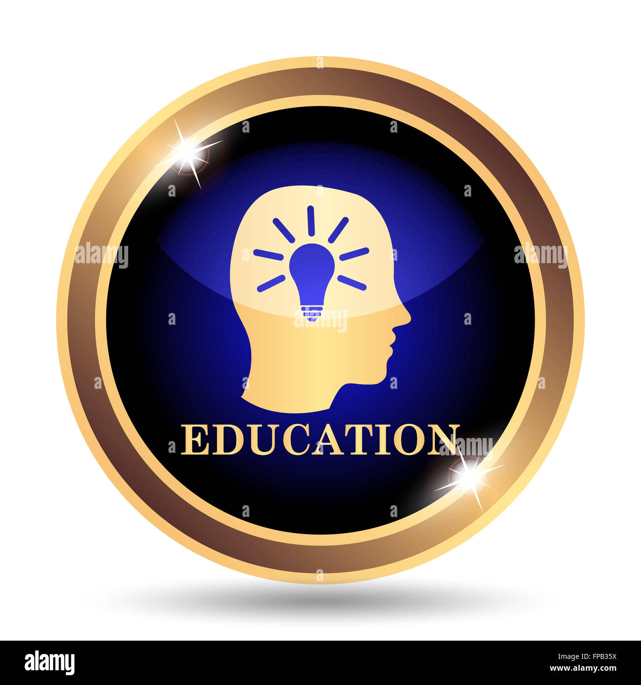 Education icon. Internet button on white background Stock Photo - Alamy