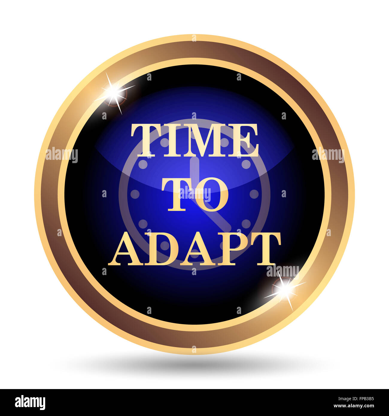 Time to adapt icon. Internet button on white background Stock Photo - Alamy