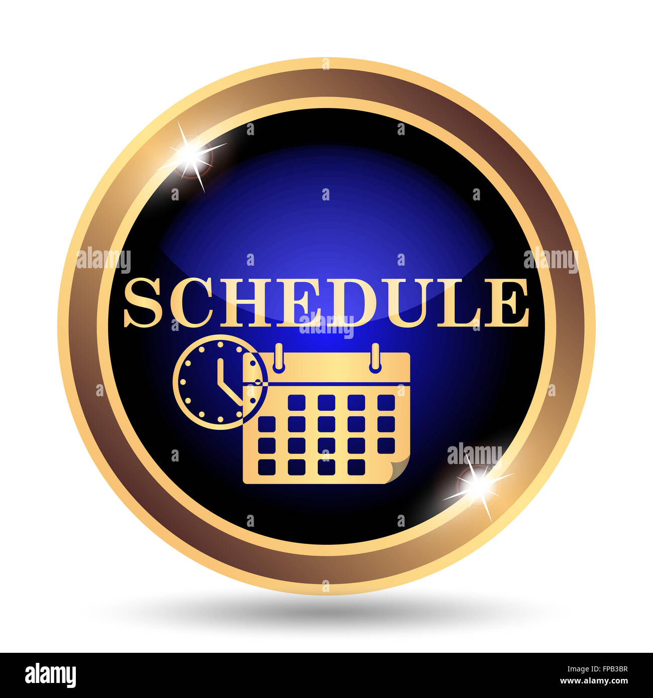 Schedule icon. Internet button on white background Stock Photo - Alamy