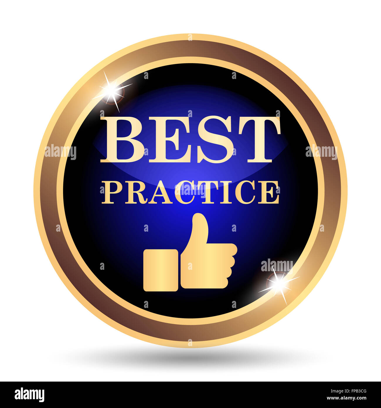 Best practice icon. Internet button on white background Stock Photo - Alamy