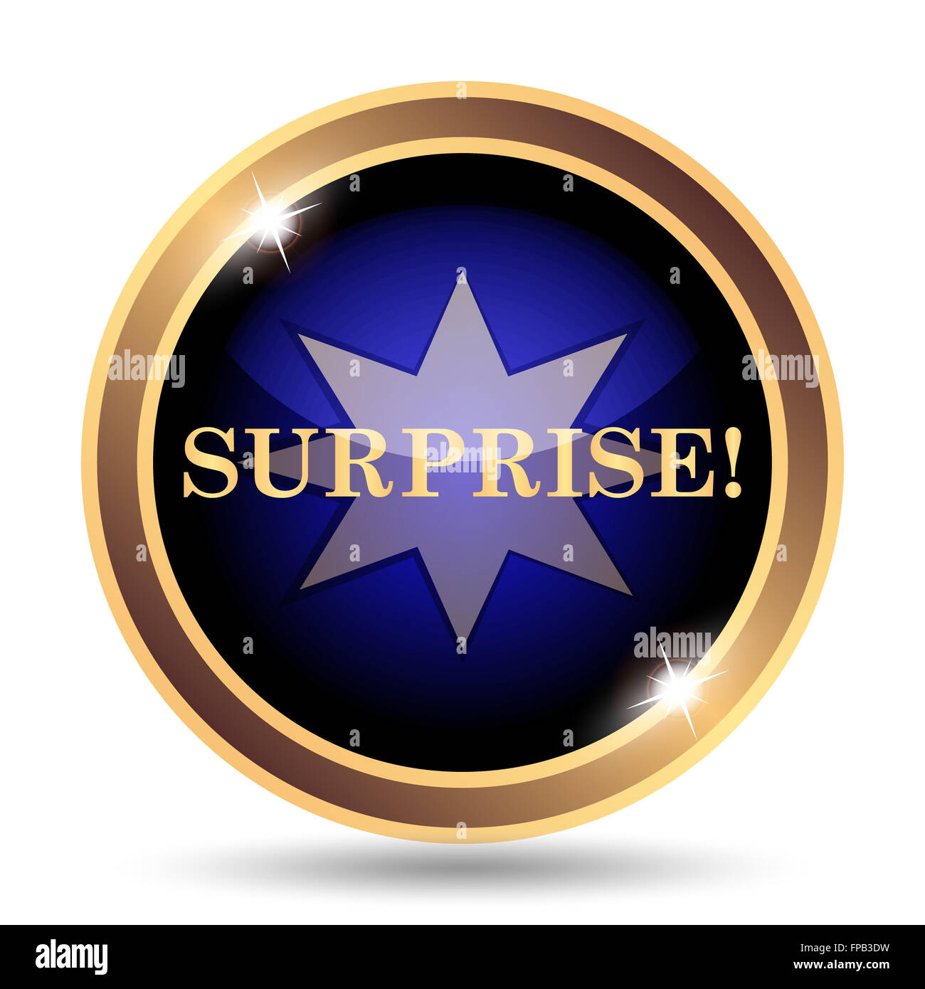 Surprise icon. Internet button on white background Stock Photo - Alamy