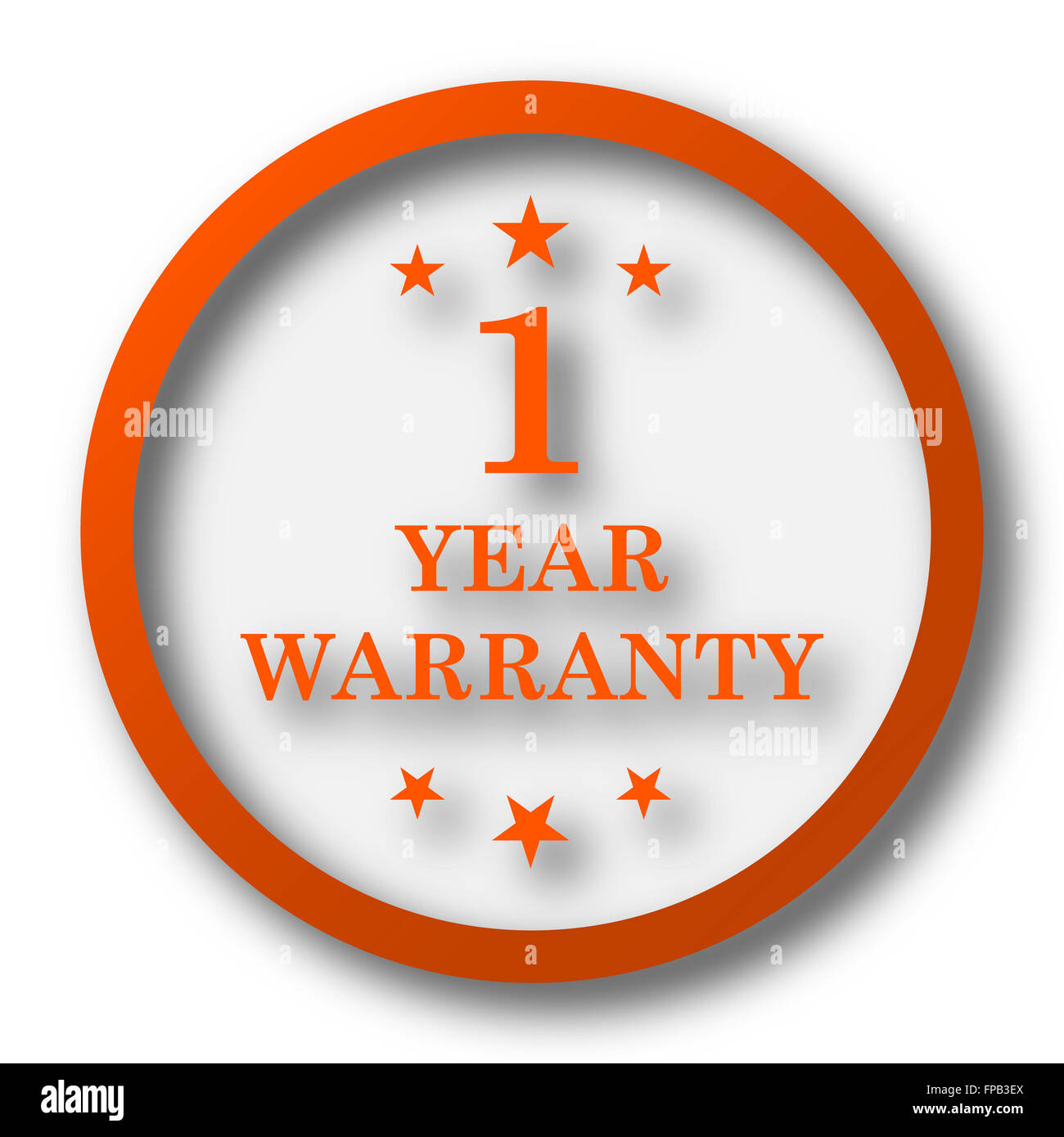 1 year warranty icon. Internet button on white background Stock Photo ...
