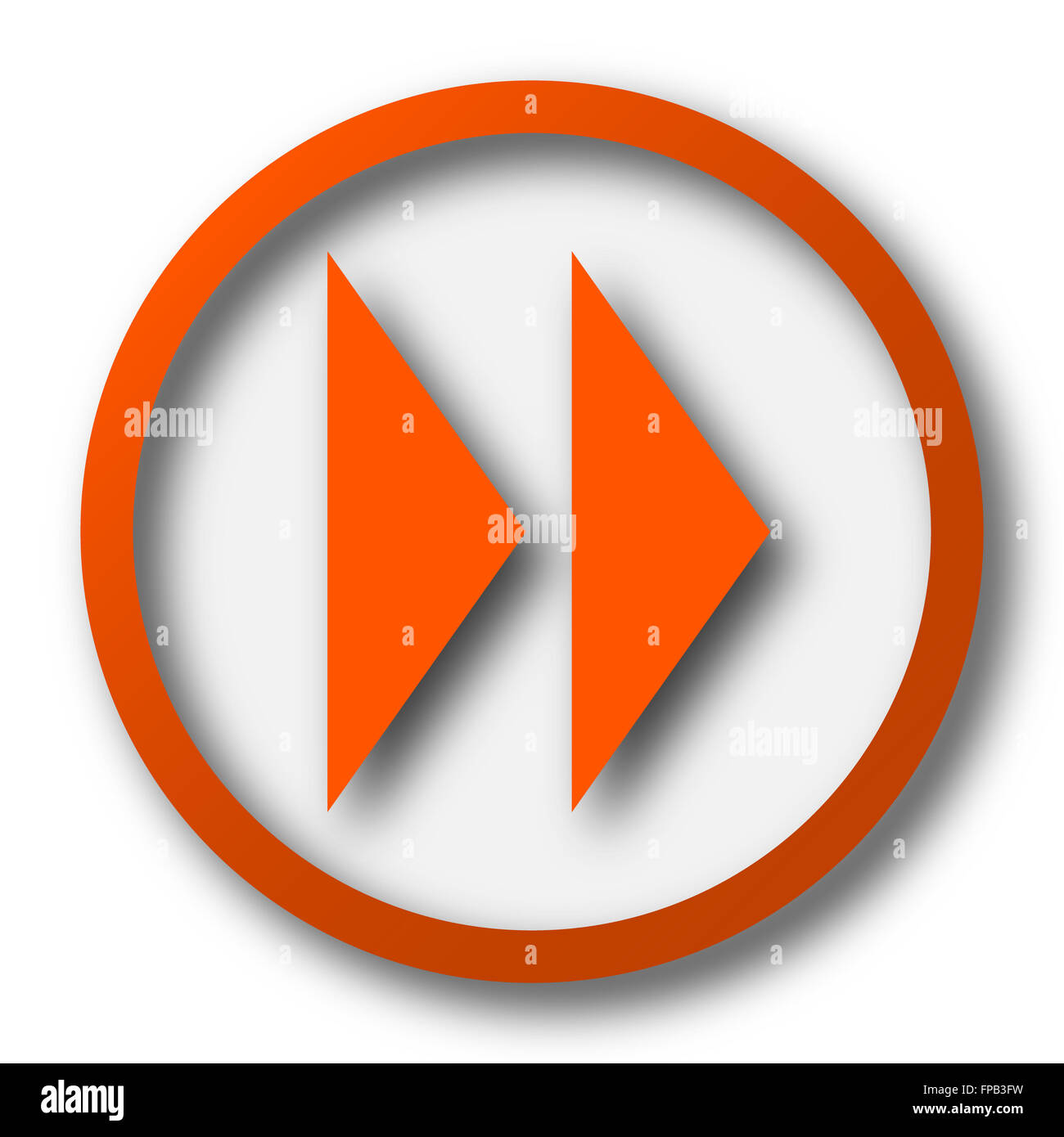 Fast forward sign icon. Internet button on white background Stock Photo ...
