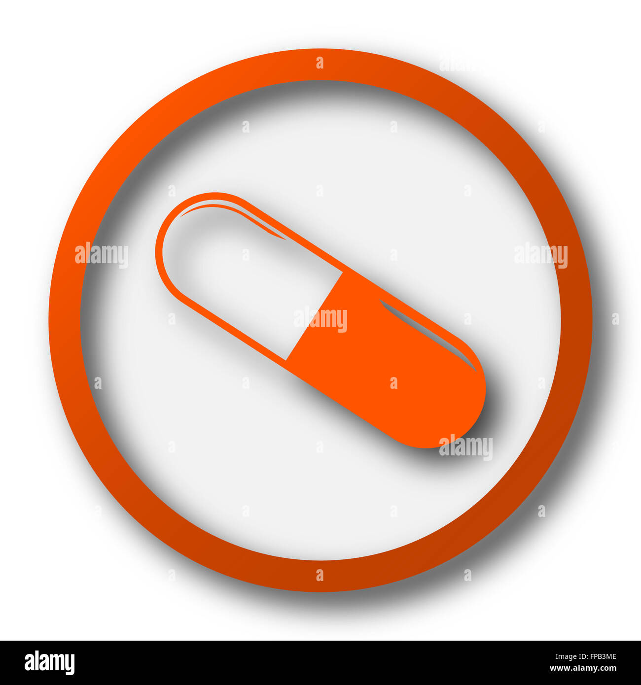Pill icon. Internet button on white background Stock Photo - Alamy