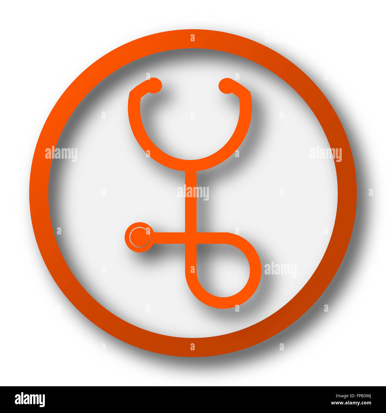 Stethoscope icon. Internet button on white background Stock Photo - Alamy
