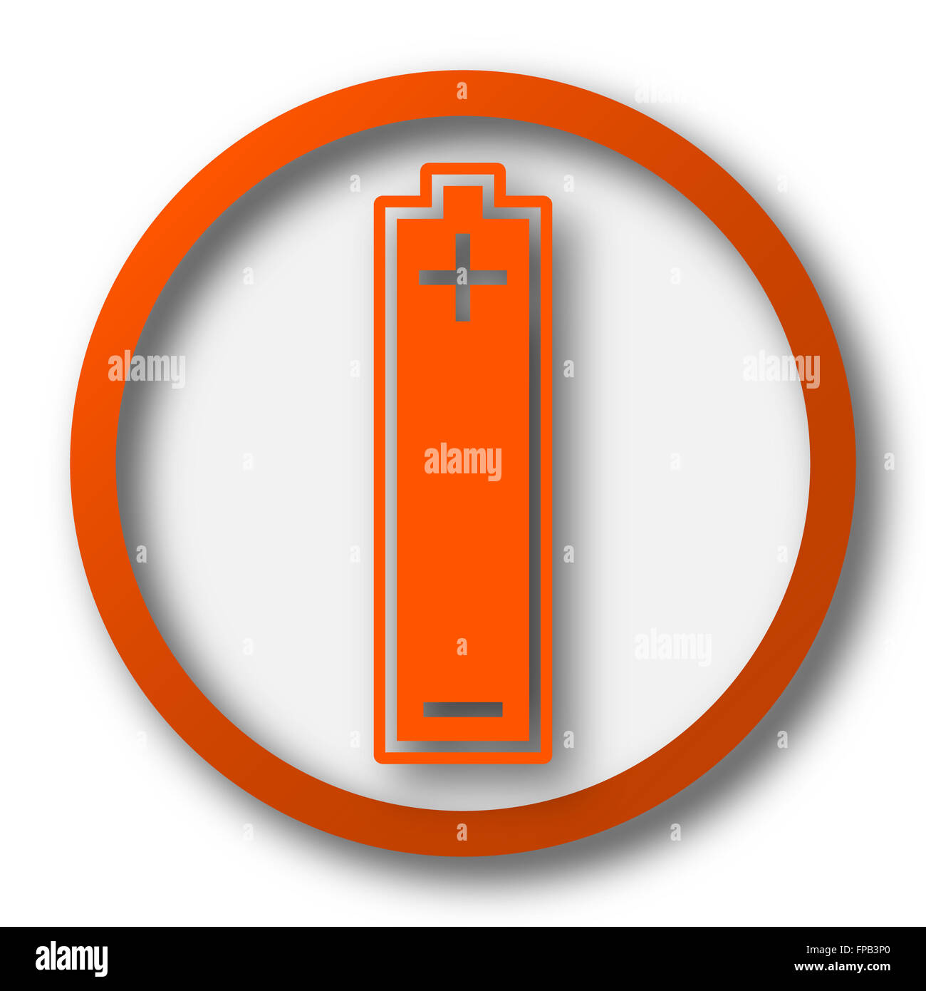 Battery icon. Internet button on white background Stock Photo - Alamy