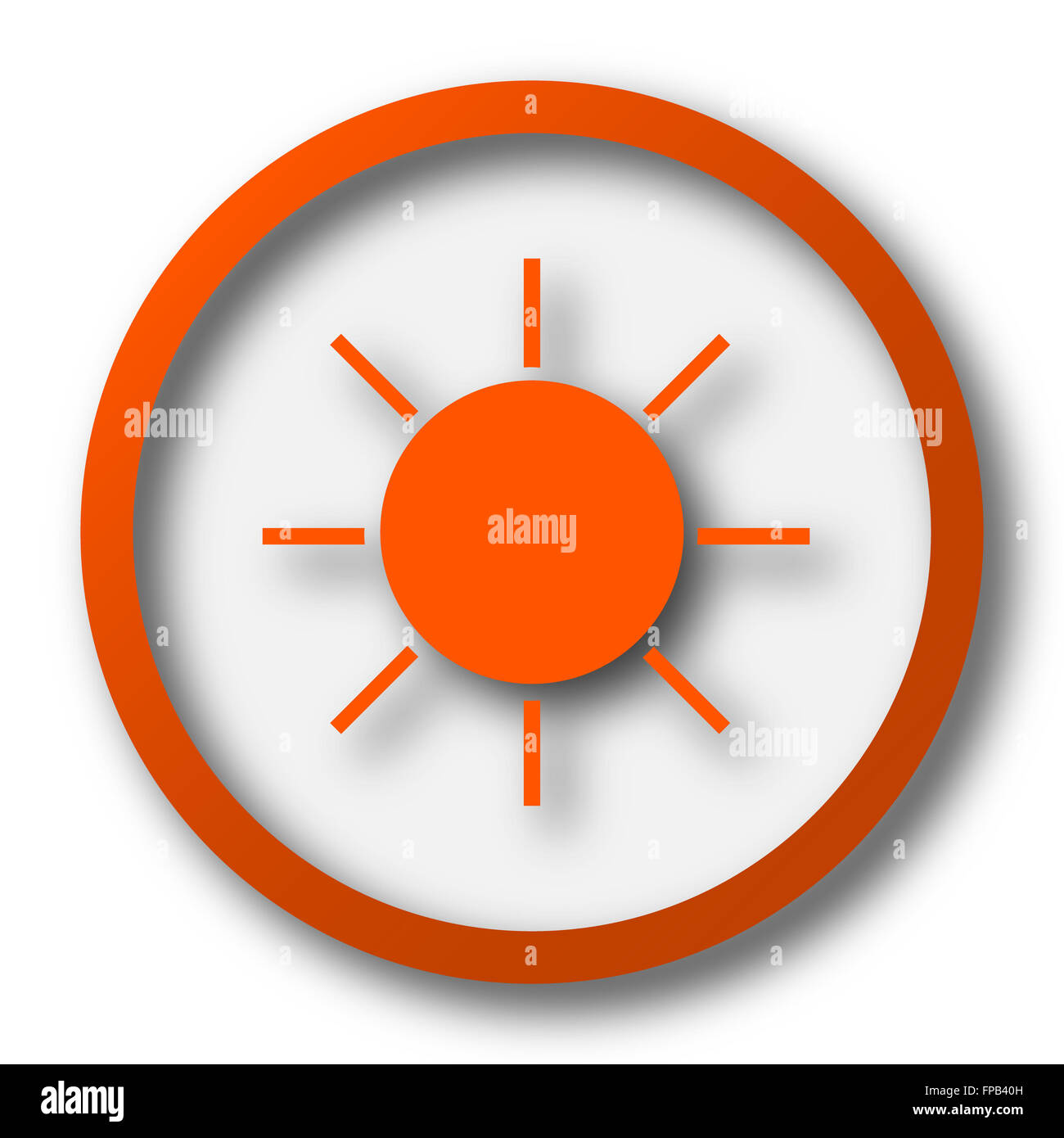 Sun icon. Internet button on white background Stock Photo - Alamy