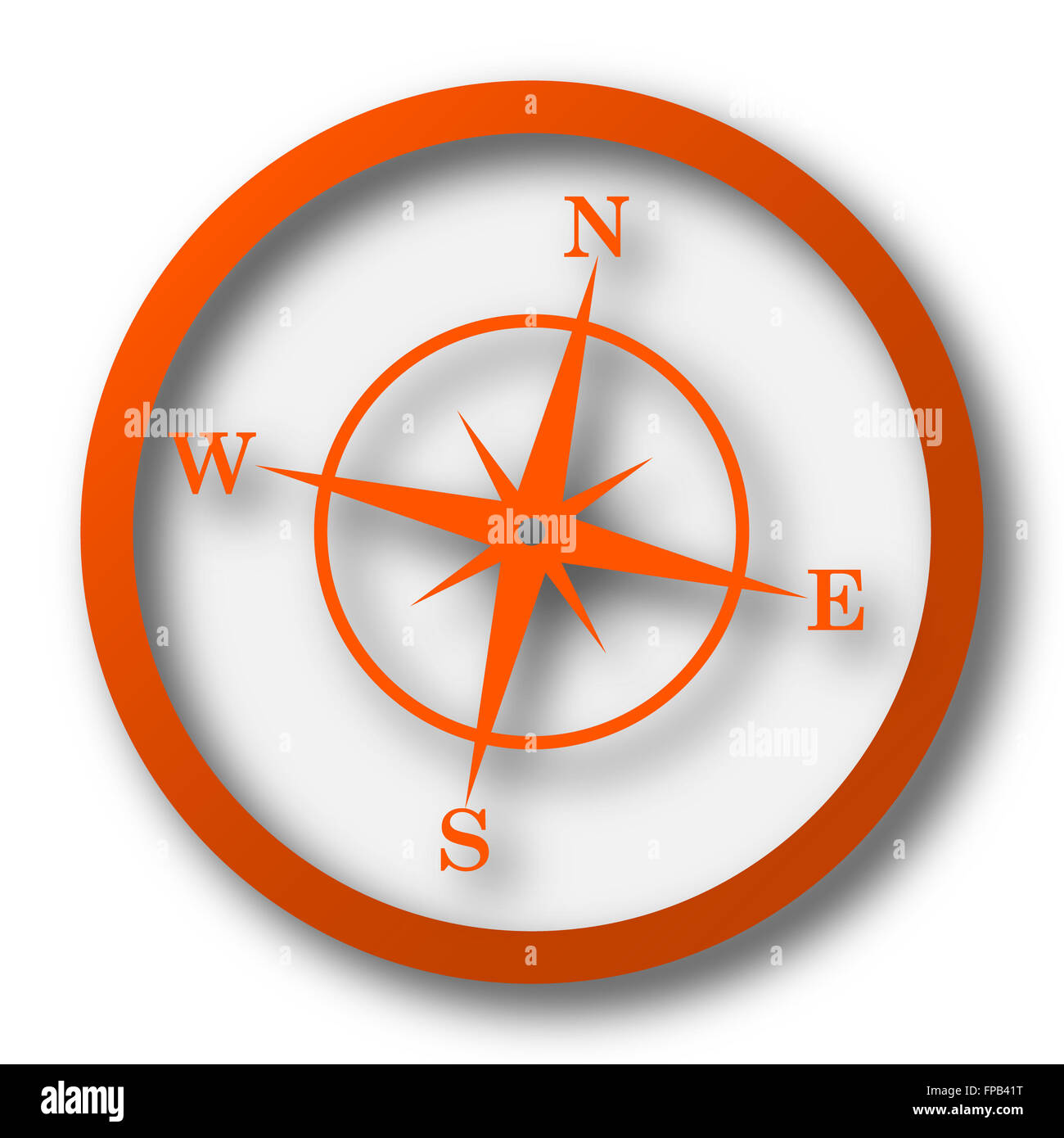 Compass icon. Internet button on white background Stock Photo - Alamy