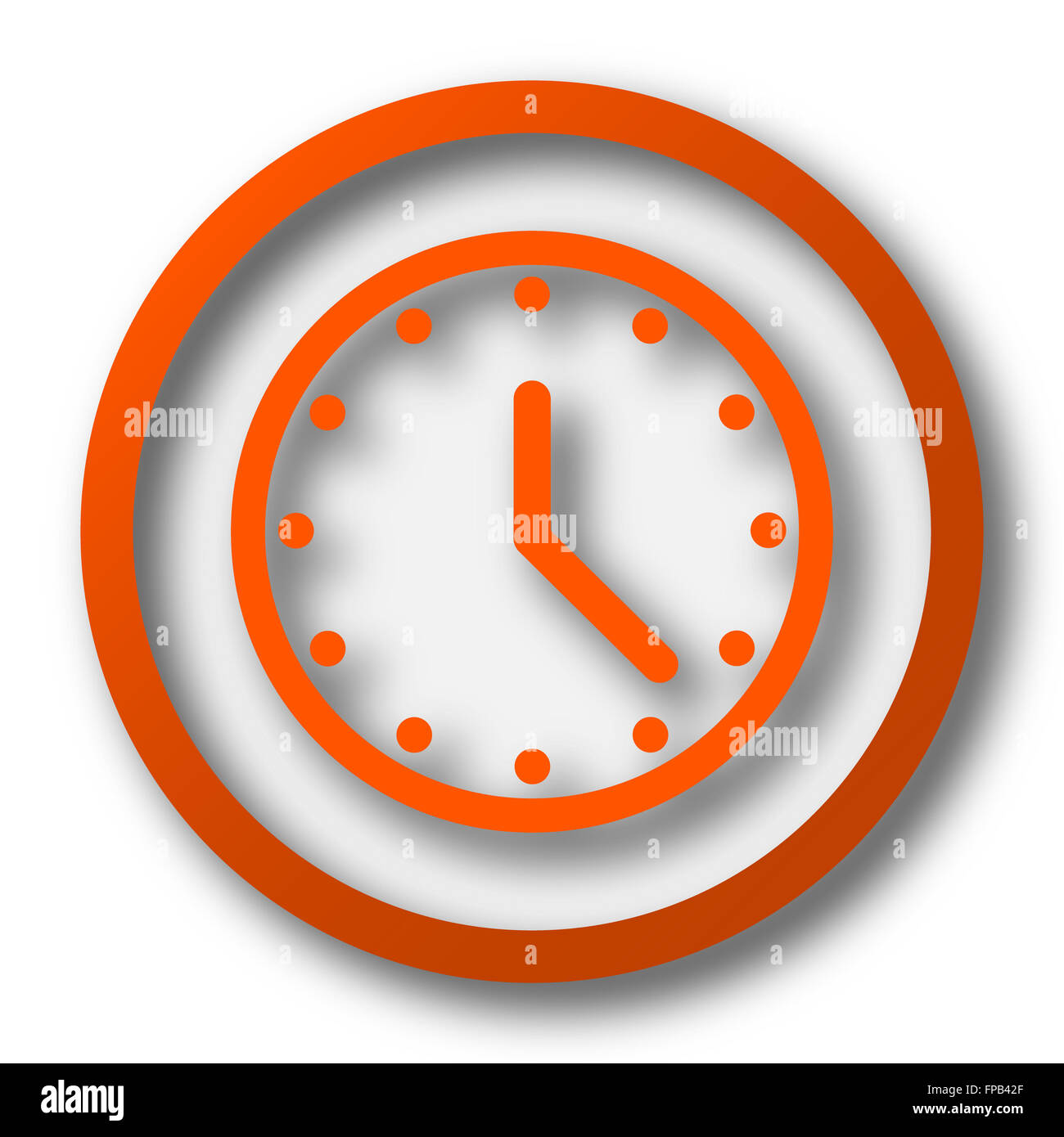 Clock icon. Internet button on white background Stock Photo - Alamy