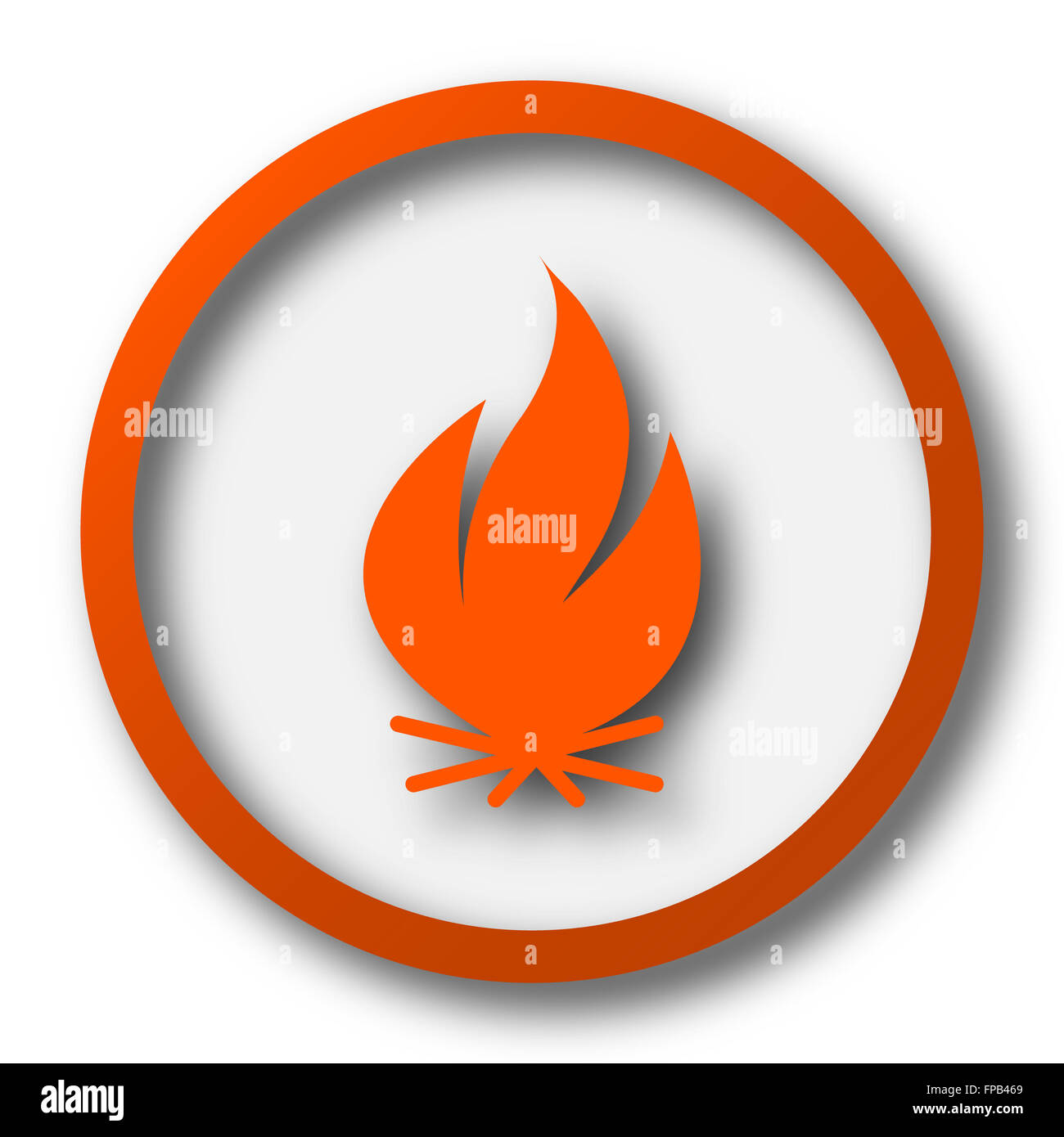Fire icon. Internet button on white background Stock Photo - Alamy