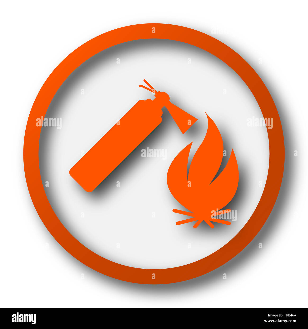 Fire icon. Internet button on white background Stock Photo - Alamy