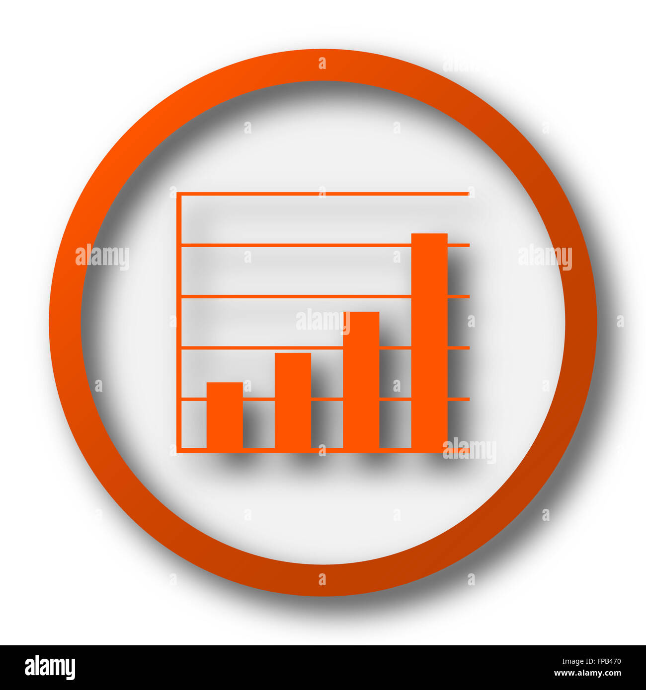 Chart bars icon. Internet button on white background Stock Photo - Alamy