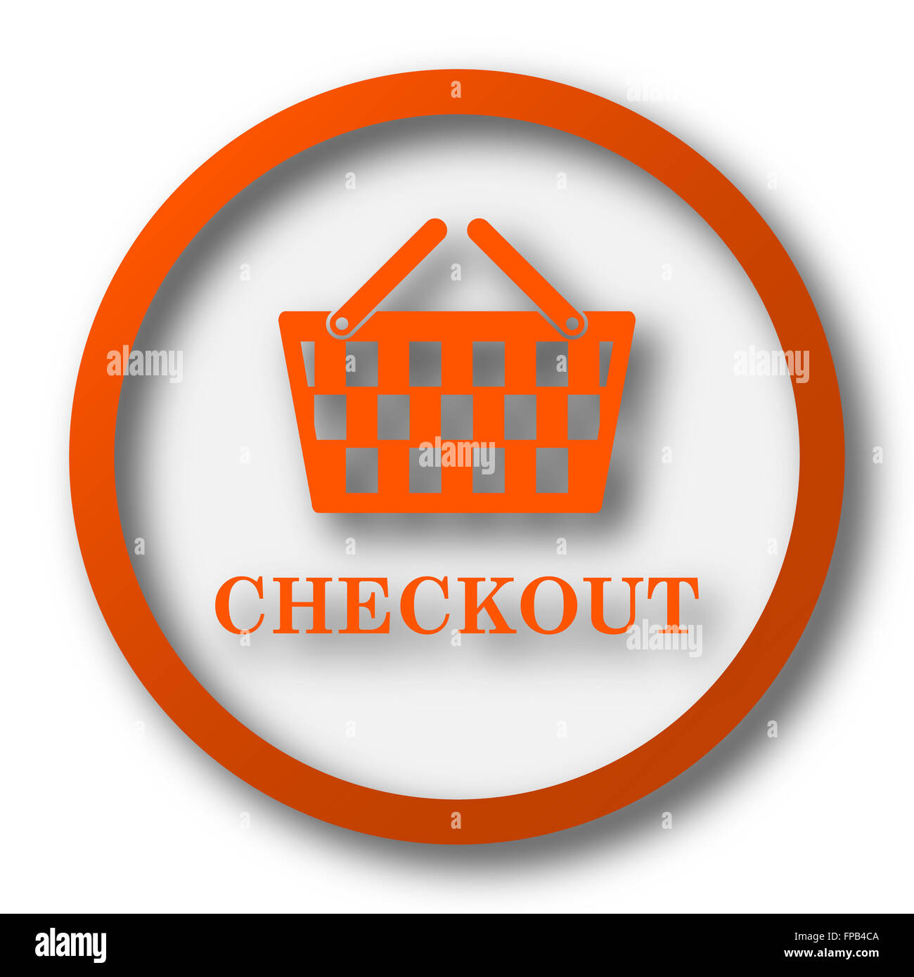 Checkout icon. Internet button on white background Stock Photo - Alamy