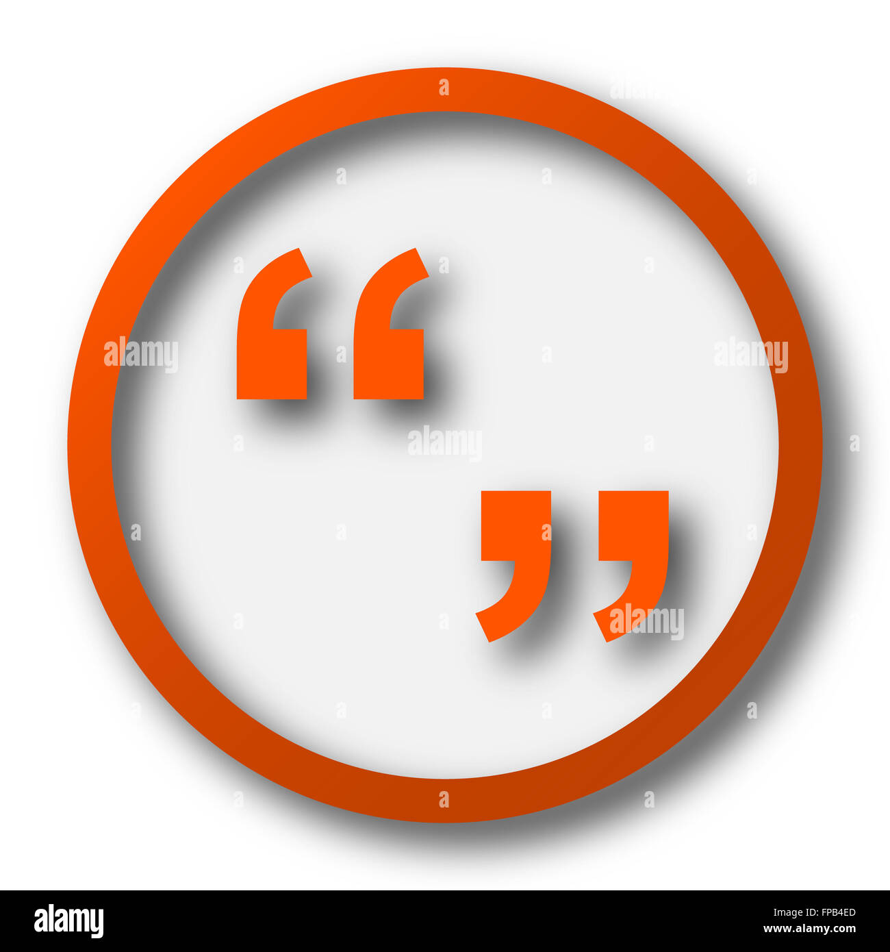 Quotation marks icon. Internet button on white background Stock Photo ...