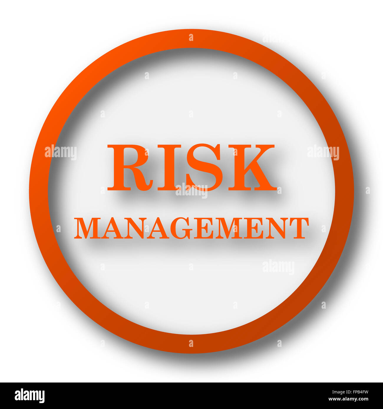 Risk management icon. Internet button on white background Stock Photo ...