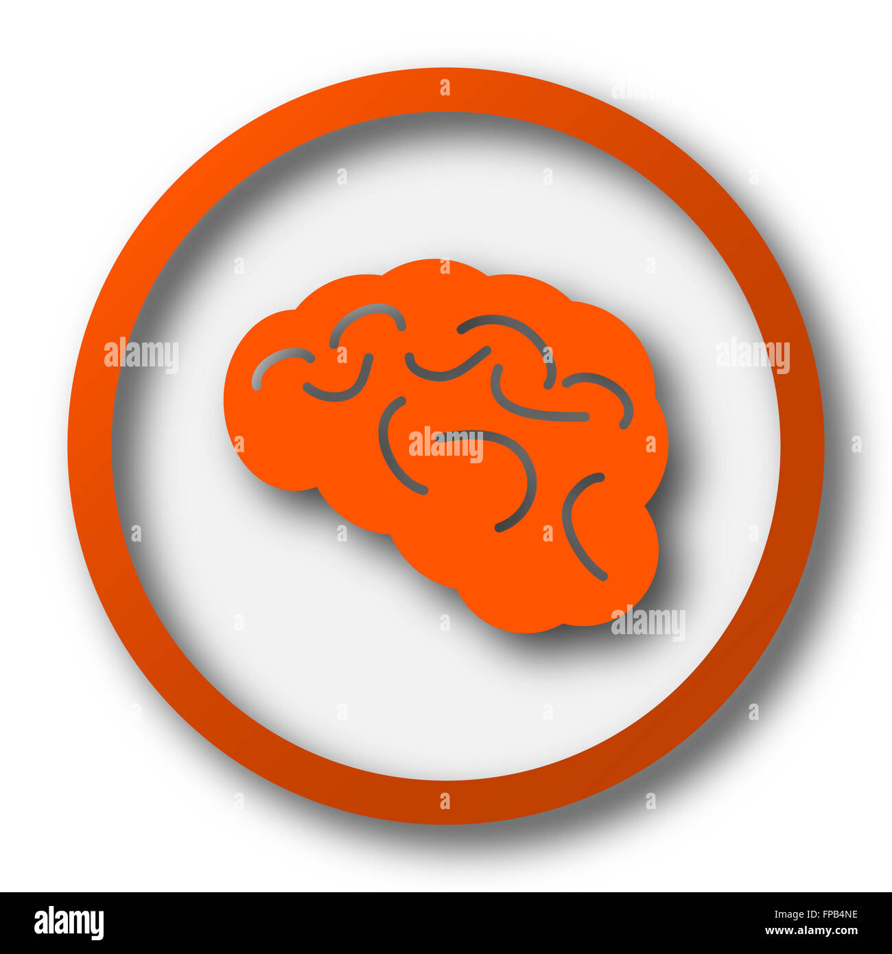 Brain icon. Internet button on white background Stock Photo - Alamy