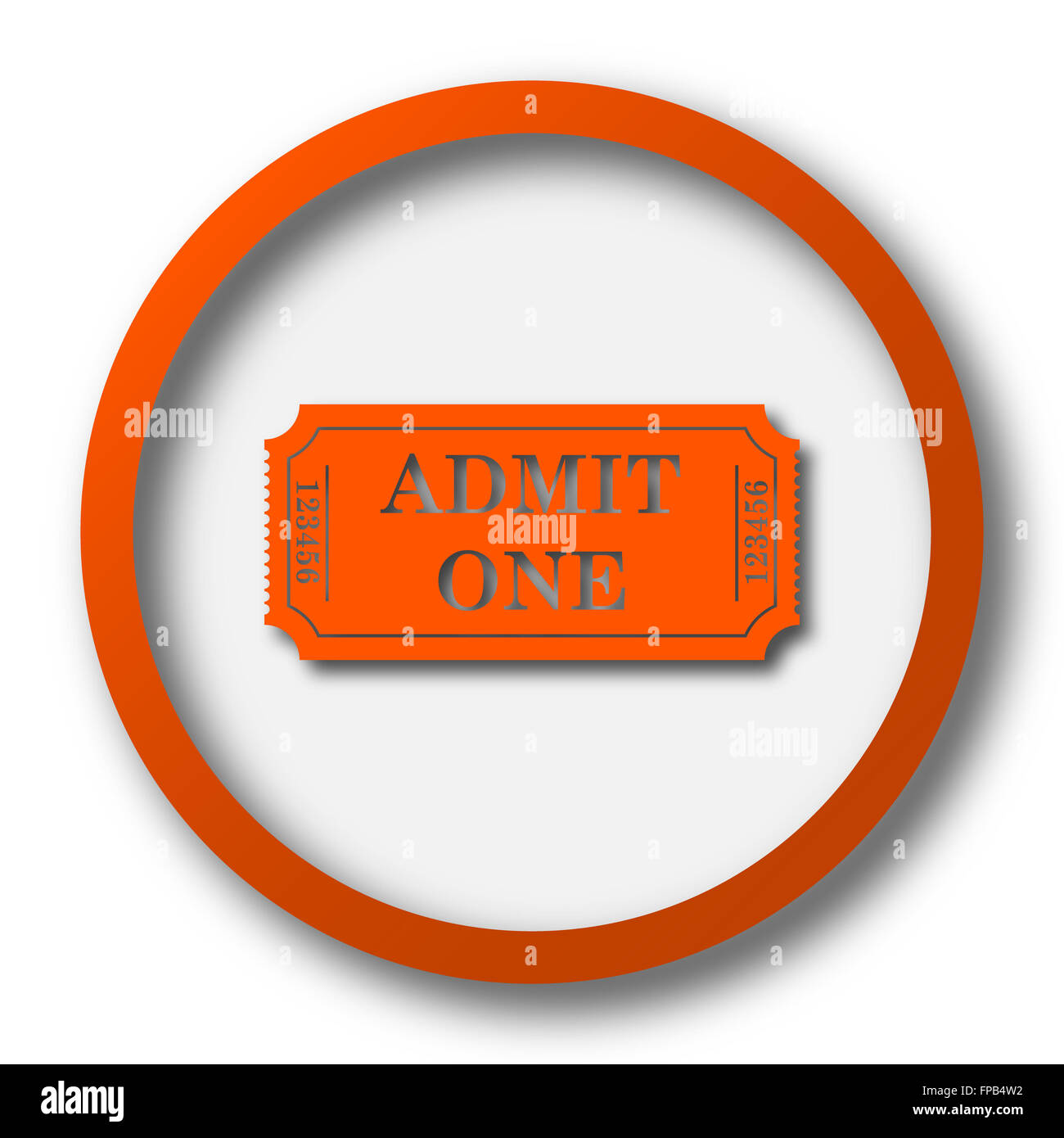 Admin one ticket icon. Internet button on white background Stock Photo ...