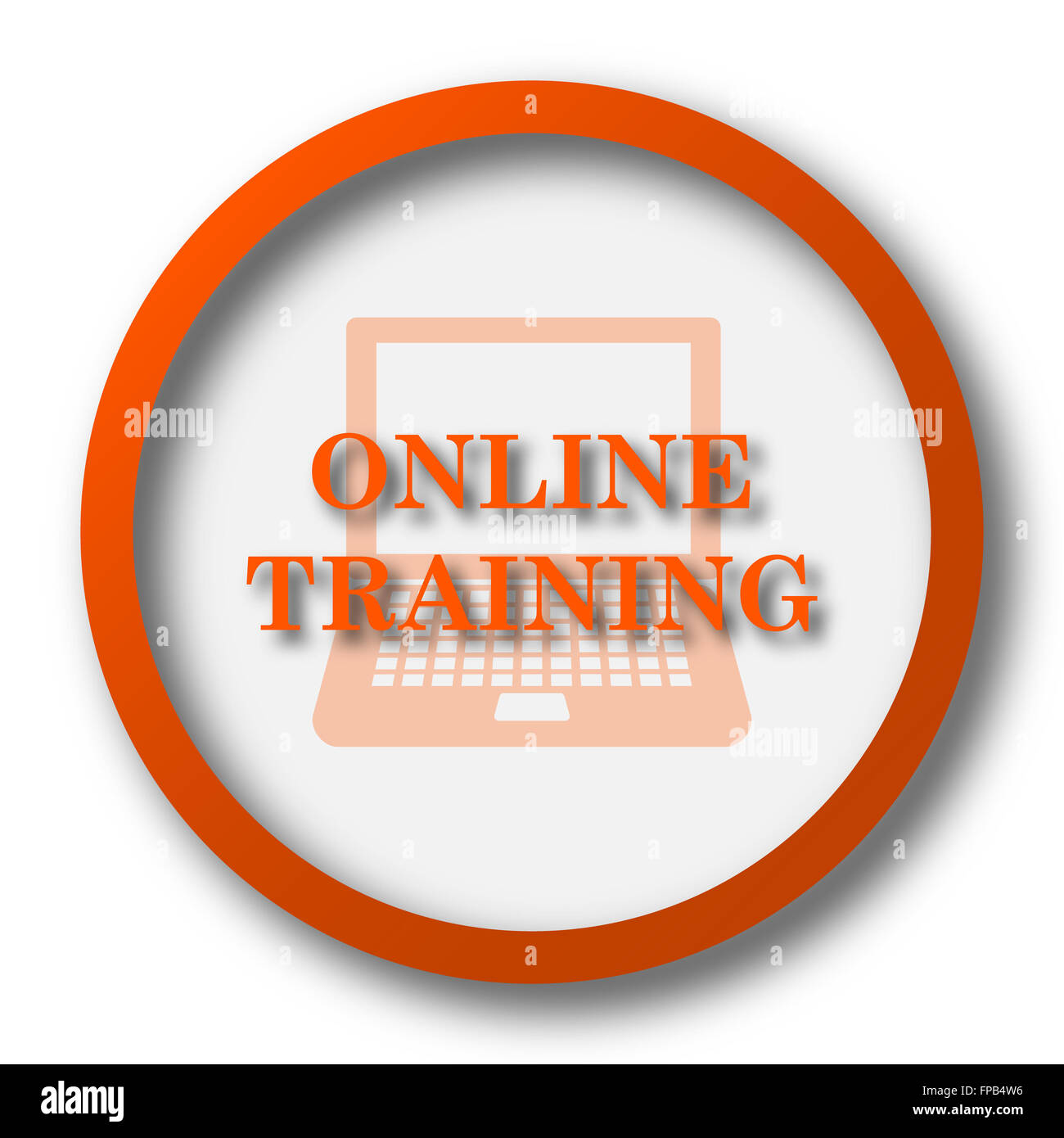 Online training icon. Internet button on white background Stock Photo ...