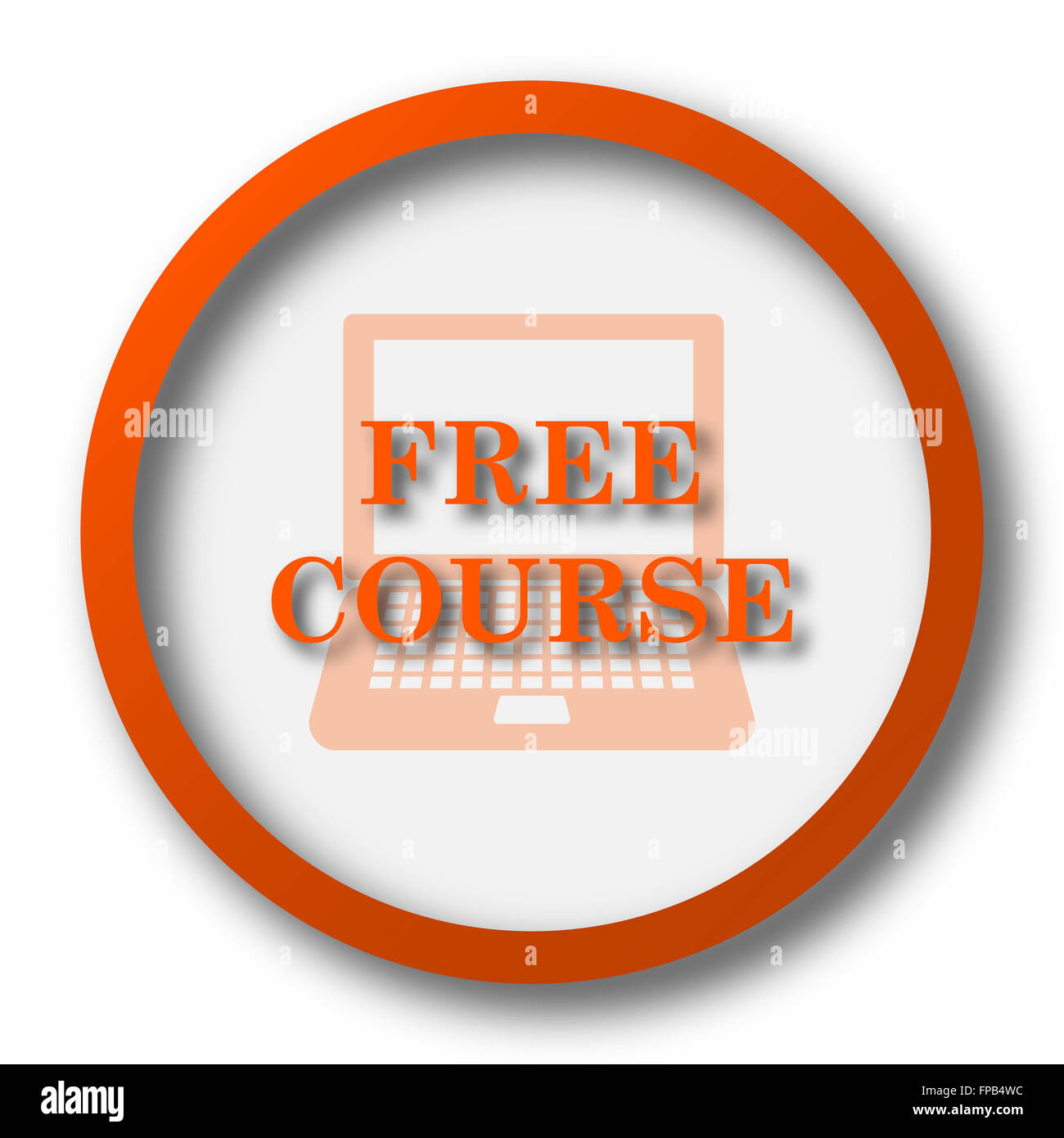 Free course icon. Internet button on white background Stock Photo - Alamy