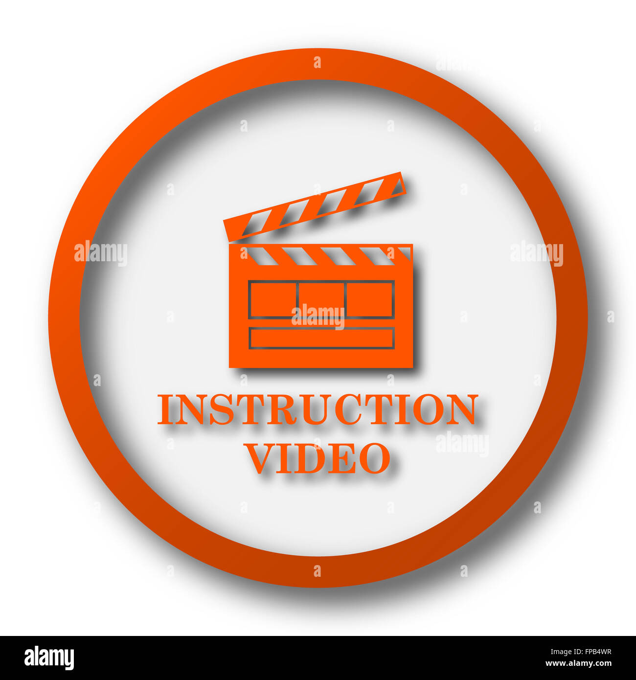 Instruction video icon. Internet button on white background Stock Photo ...