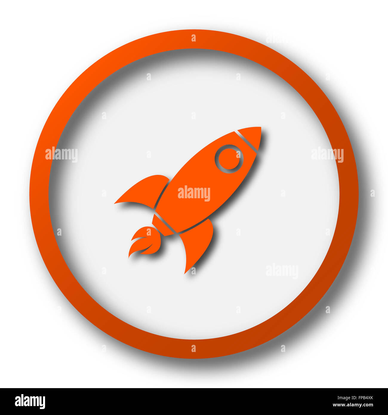 Rocket icon. Internet button on white background Stock Photo - Alamy