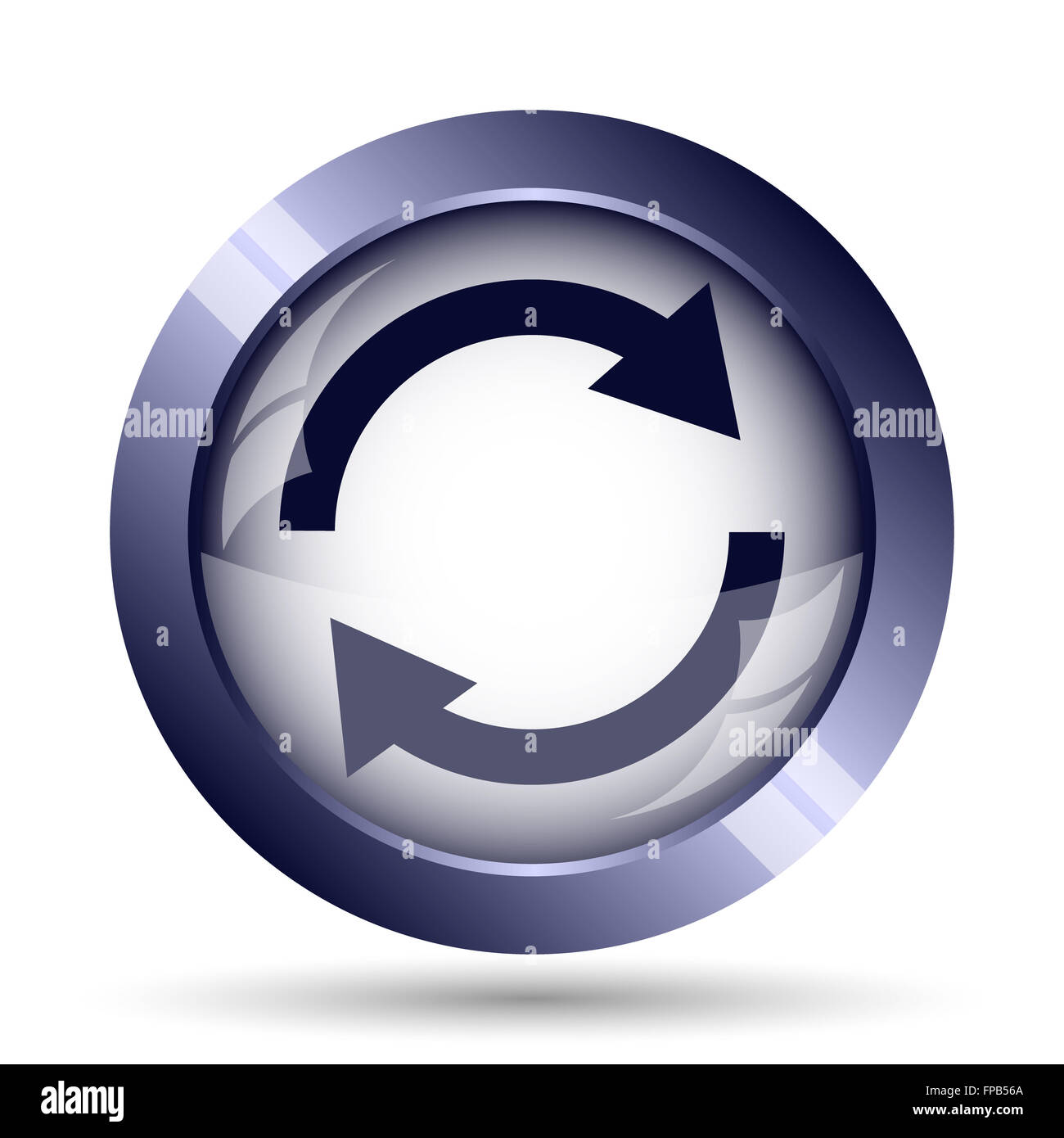 Reload two arrows icon. Internet button on white background Stock Photo ...