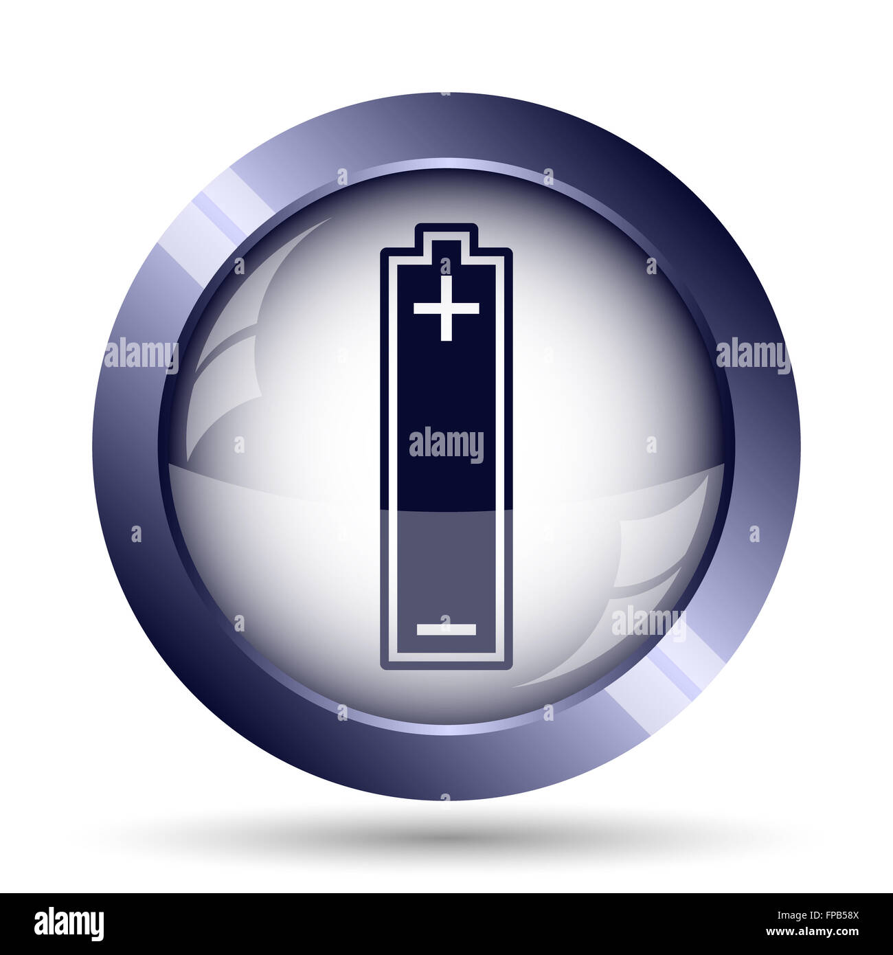 Battery icon. Internet button on white background Stock Photo - Alamy