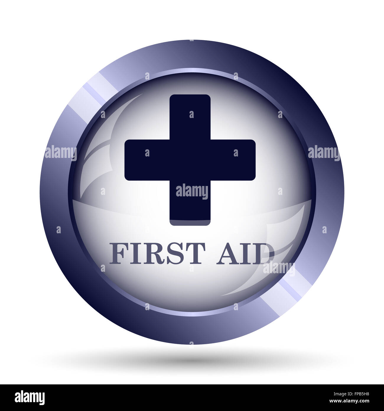 First aid icon. Internet button on white background Stock Photo - Alamy