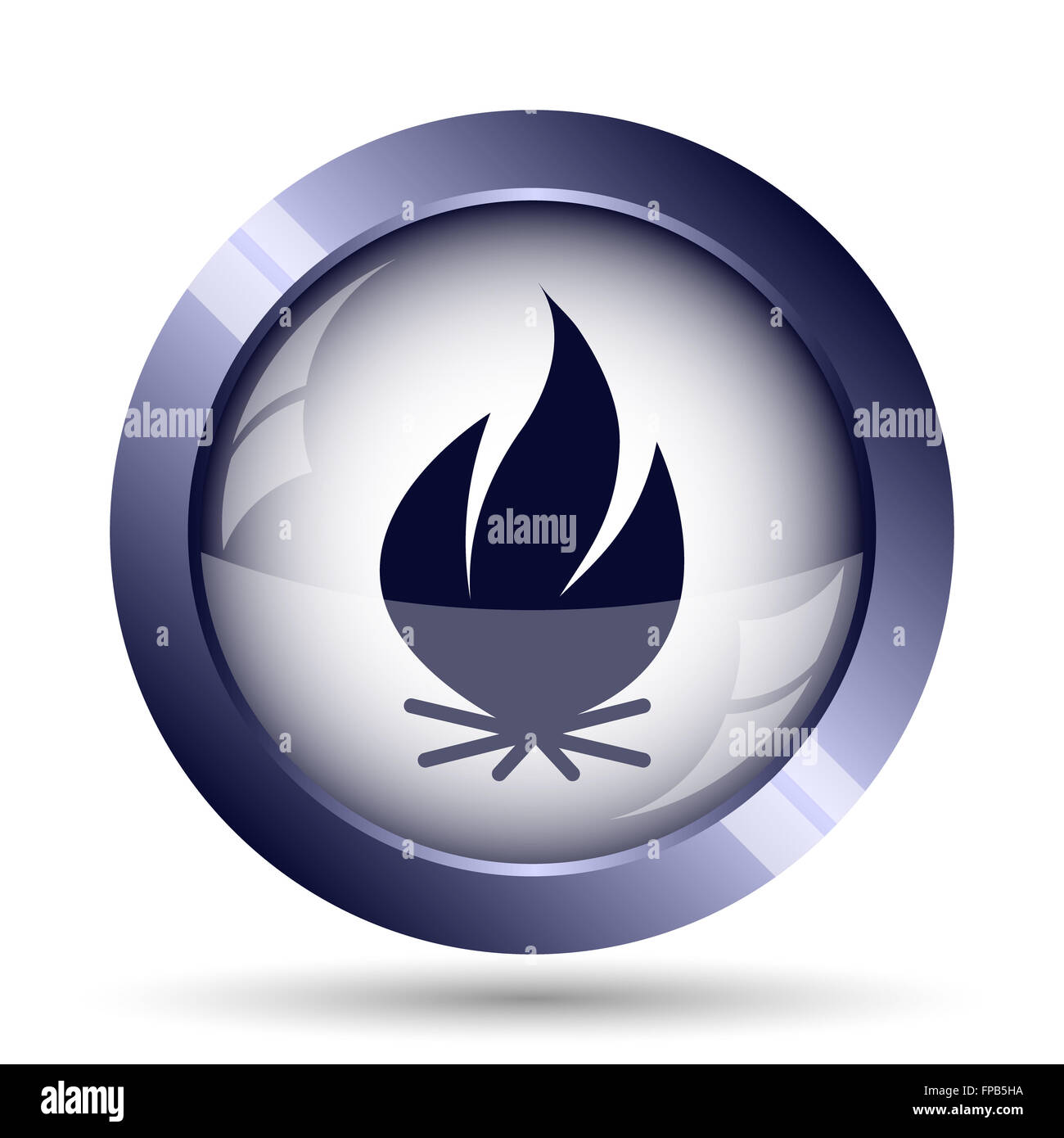 Fire icon. Internet button on white background Stock Photo - Alamy