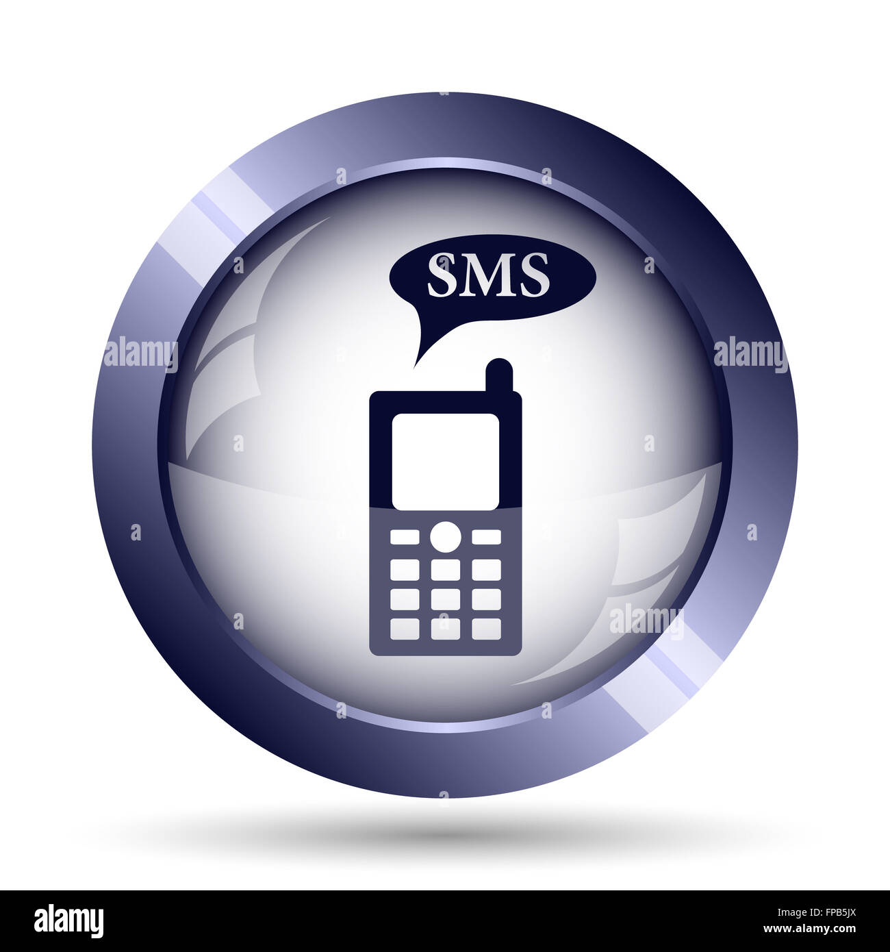 SMS icon. Internet button on white background Stock Photo - Alamy