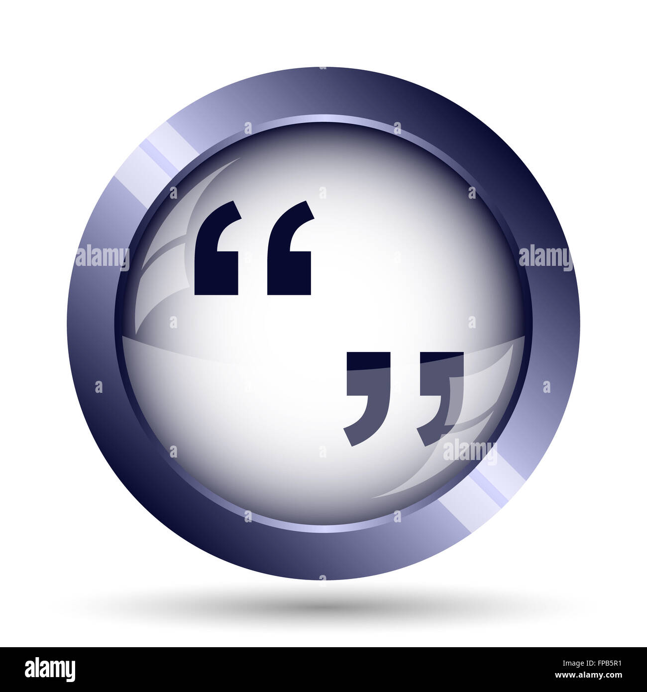Quotation marks icon. button on white background Stock Photo Alamy